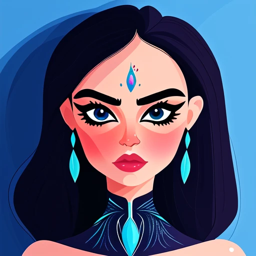 ArsMJStyle, Flat Cartoon Illustration, Stunning Portrait