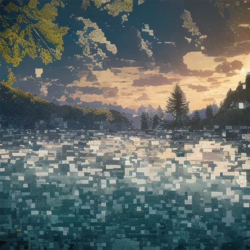 (no humans, low view, scenary, perspective:1.5), (Serene lake surrounded by towering trees and winding streams, Water reflecting vibrant greens of surrounding foliage, Fish swimming in the clear water, Fog rising gently from the shore, Warm and inviting atmosphere, Soft colors of blue and green., lamp, in the night, hail), stunning modern urban upscale environment, ultra realistic, concept art, elegant, extremely detailed, intricate, sharp focus, depth of field, volumetric fog, HDR, 32K, 16K, natural lighting, professional photograph (in style of Ansel Adams:1.5), movie promotional poster, vibrant details, abstract beauty, UHD <lora:photo_aesthetic_slider:0.7> <lora:hyperdetailer_v080:0.3> ethereal and emotive photography, professional color grading, rich deep colors, studio quality, color-accurate, spectrum-precise, perceptually accurate, color calibrated, tone-mapped, professional photograph taken by Canon EOS R5, RF 50mm F/1.2L USM, Fujifilm Provia 400X, (bt_pattern_bw) <lora:BT_Pattern_BW_v1:0.25>