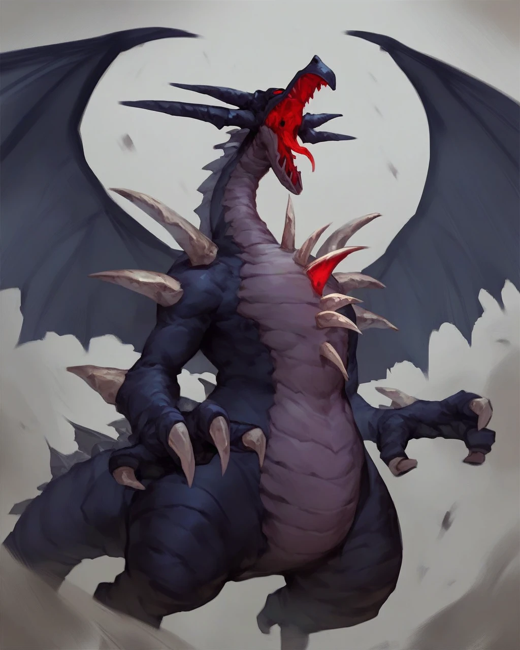 Girl girl sitting on the head of a dragon with red hair,blue eye,prata scale dragao,tail with thorns, beautiful girl