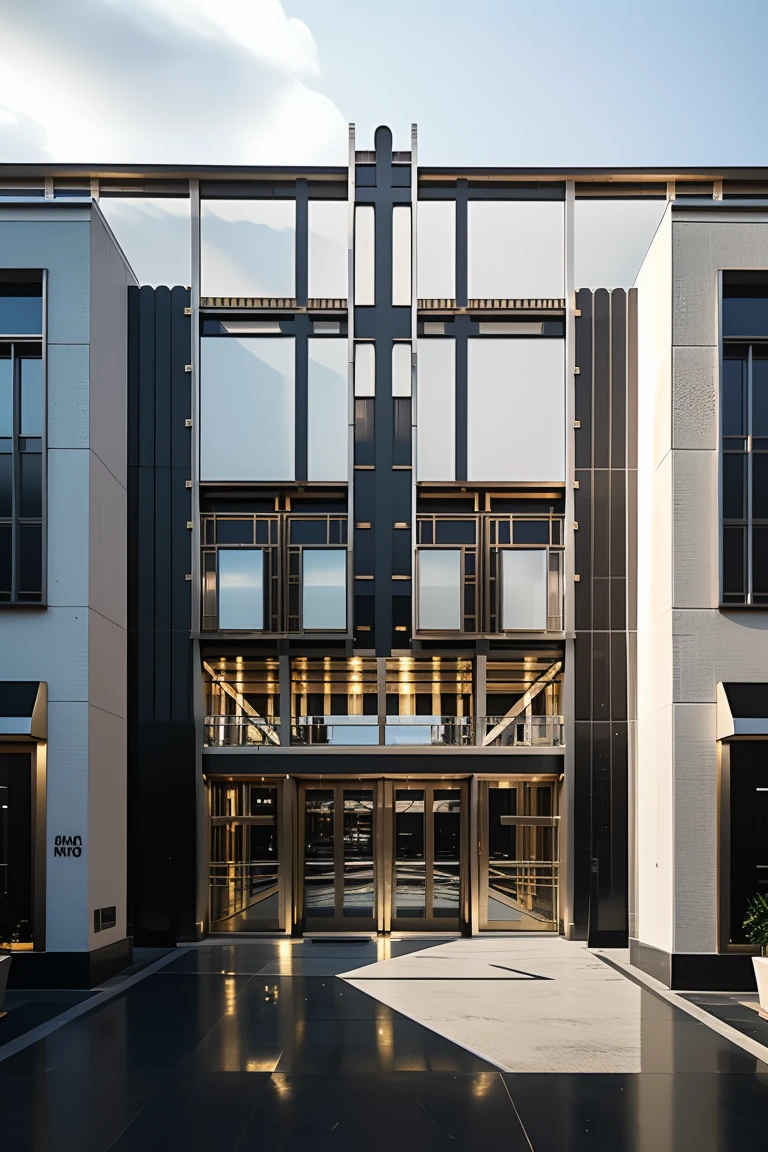 <lora:JJsArtdecoBuilding:1> , (artdeco building), (masterpiece) , ((best quality)), dramatic lighting, high quality, outdoors, sky, day, cloud, blue sky, building, scenery, road, real world location, sunlight, enough detail, high resolution,super realistic, Photorealistic, highly detailed, balcony, plants, door,, parking slot, paving, highly detailed,, city, cityscape, golden ratio,, architecture photography, striking structures, clean lines, geometric shapes, dramatic angles, play of light and shadow, capturing architectural details, showcasing design elements, evoking mood, professional lighting, precise compositions, emphasizing scale and proportion, creating depth, architectural storytelling, capturing iconic landmarks, immersive experience