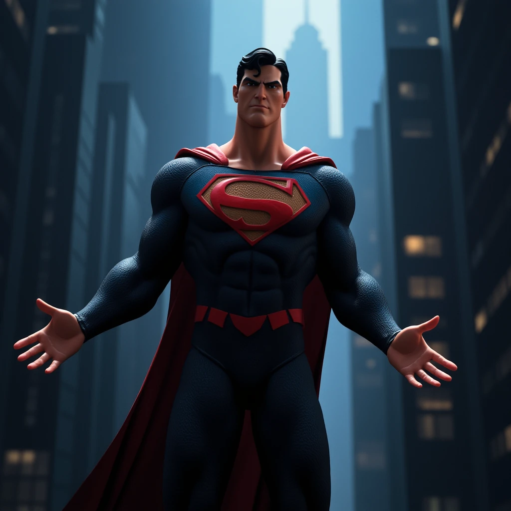 UHD, 4k, ultra detailed, cinematic, a photograph of <lora:Gotham City Batman Animated style v2:0.7>
In Gotham City a cartoon superman is standing with his hands out, epic, beautiful lighting, inpsiring