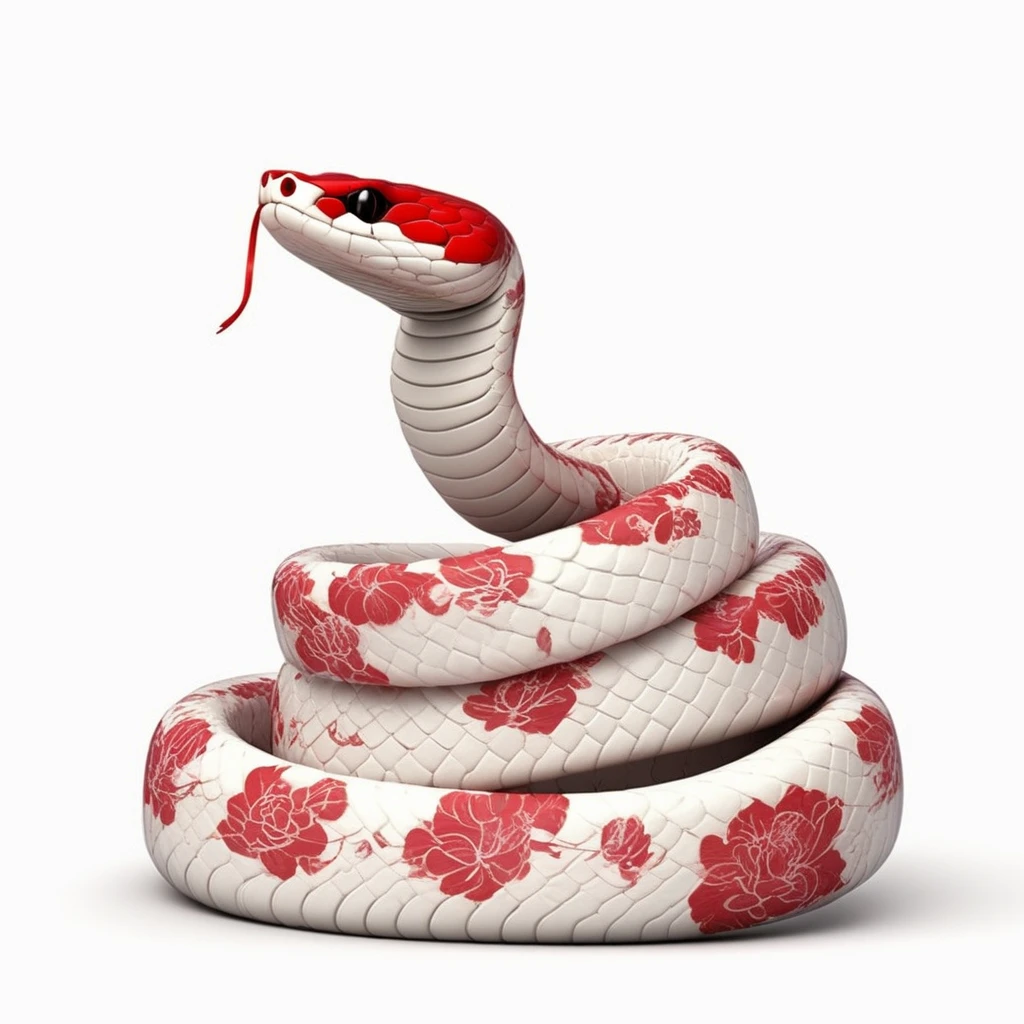 small red jujutsu kaisen snake on white background