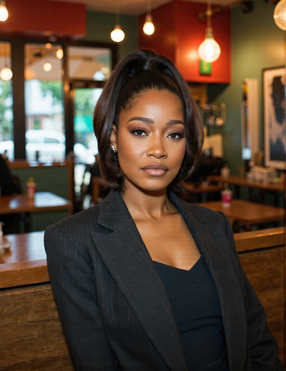 close-up headshot portrait shot on Fujifilm XT-50 of keke woman sitting in a cozy coffee shop <lora:SkinDetails_flux_lora_v8:.55> <lora:flux_realism_lora:.75> <lora:keke:1> <lora:Hand v2:1>