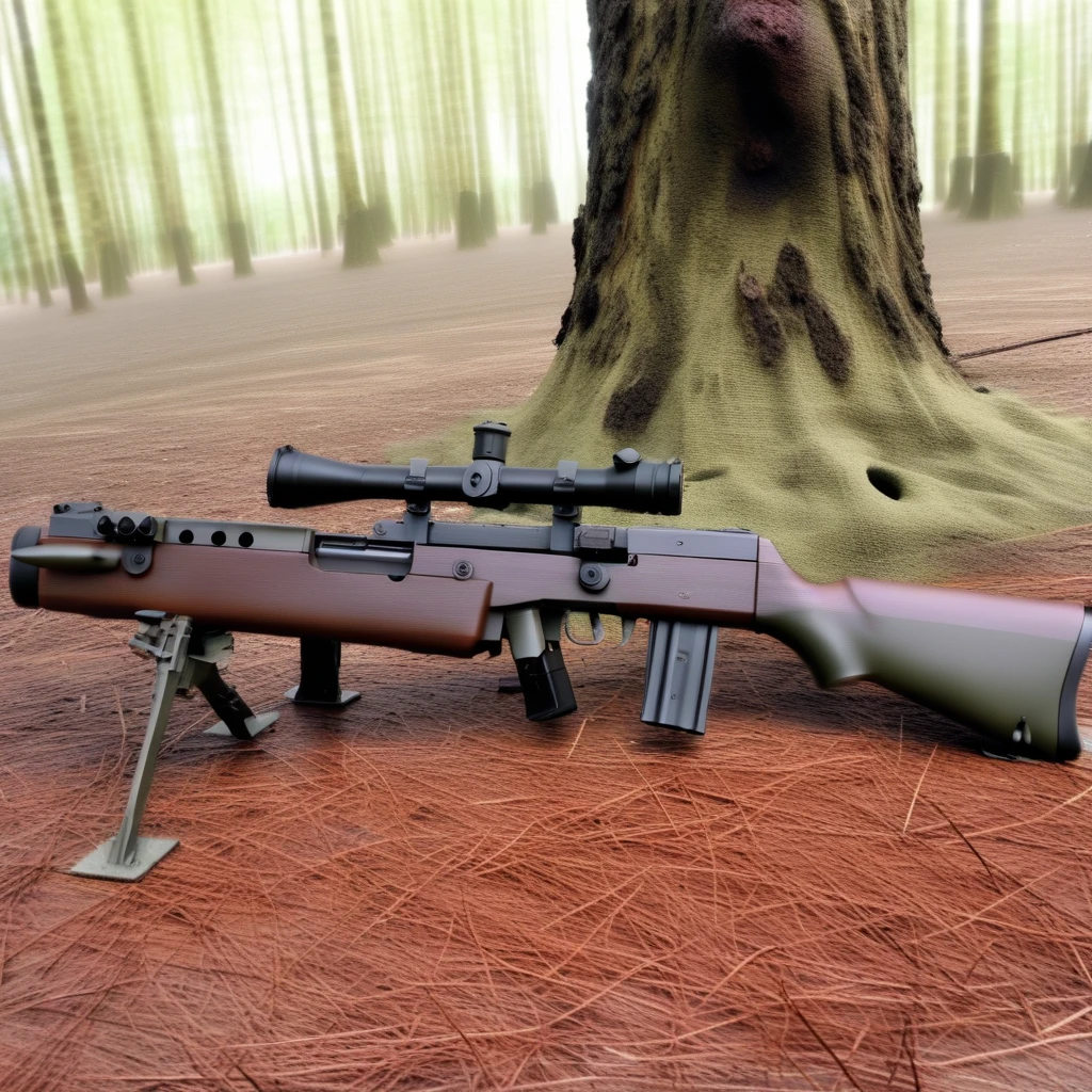 military, machine gun, tree, bolt action, forest, firing, gun, traditional media