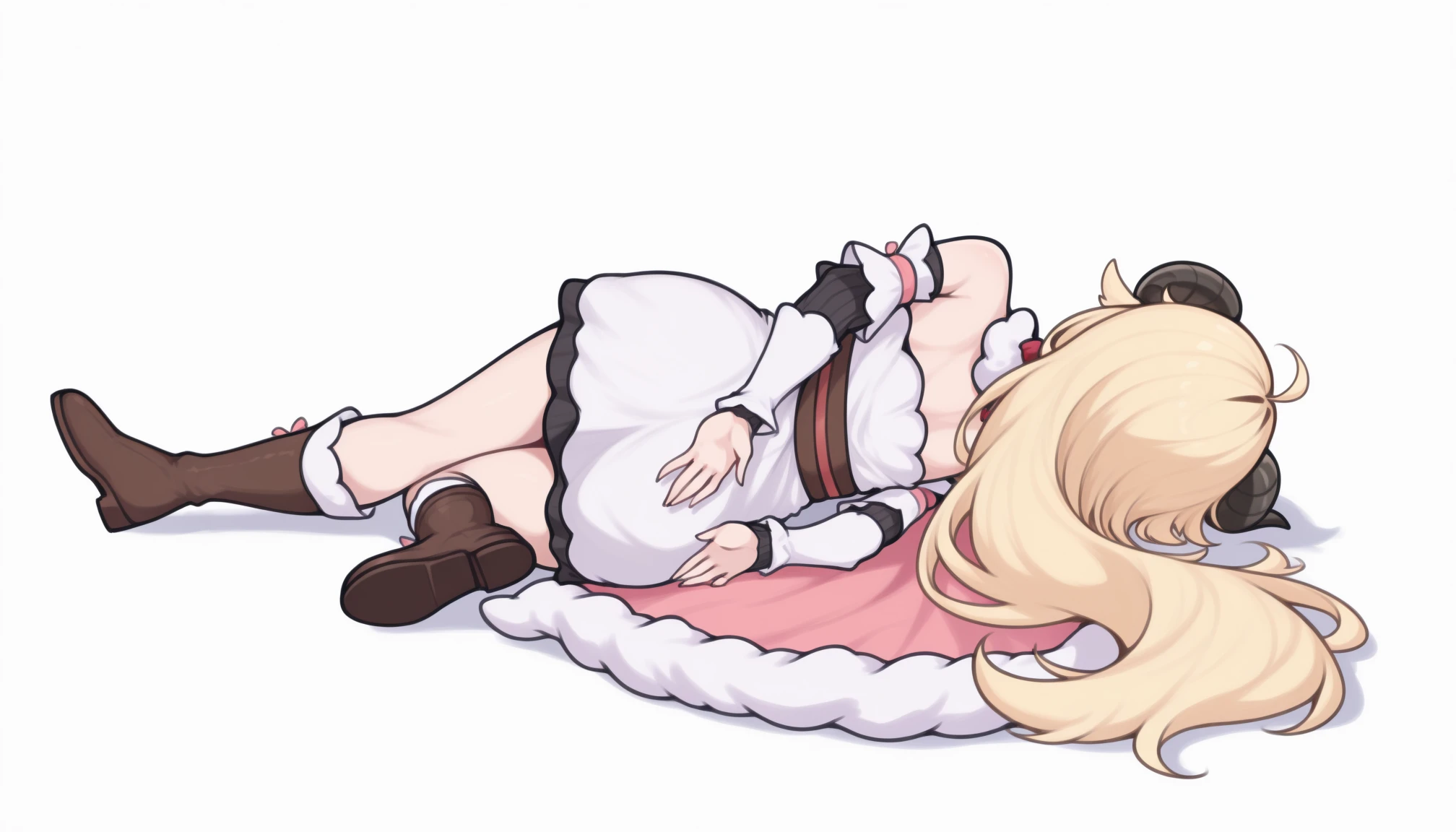 score_9, score_8_up,score_7_up, source_furry, source_ anime,
BREAK
bed,
BREAK
 <lora:elie-pdxl-nvwls-v1:0.8> zeroElie, black hairband, hair ribbon, long hair, ascot, uniform, long red sleeves, white dress, pencil skirt, belt, black pantyhose, white boots, lying, on side, screaming, angry,
BREAK
 <lora:Doro_X_PDXL_V1:0.8> doro, creature, :3, chibi, pink hair, purple eyes, hair bun, hair bow, white skin, four legs, solid circle eyes, no pupils, sitting on person,