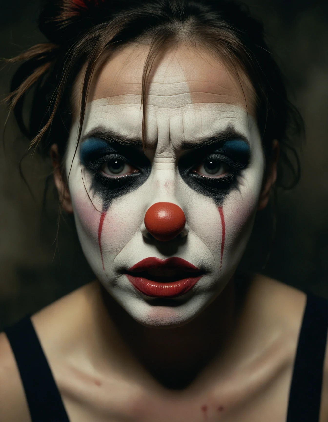 Realistic and scary clown