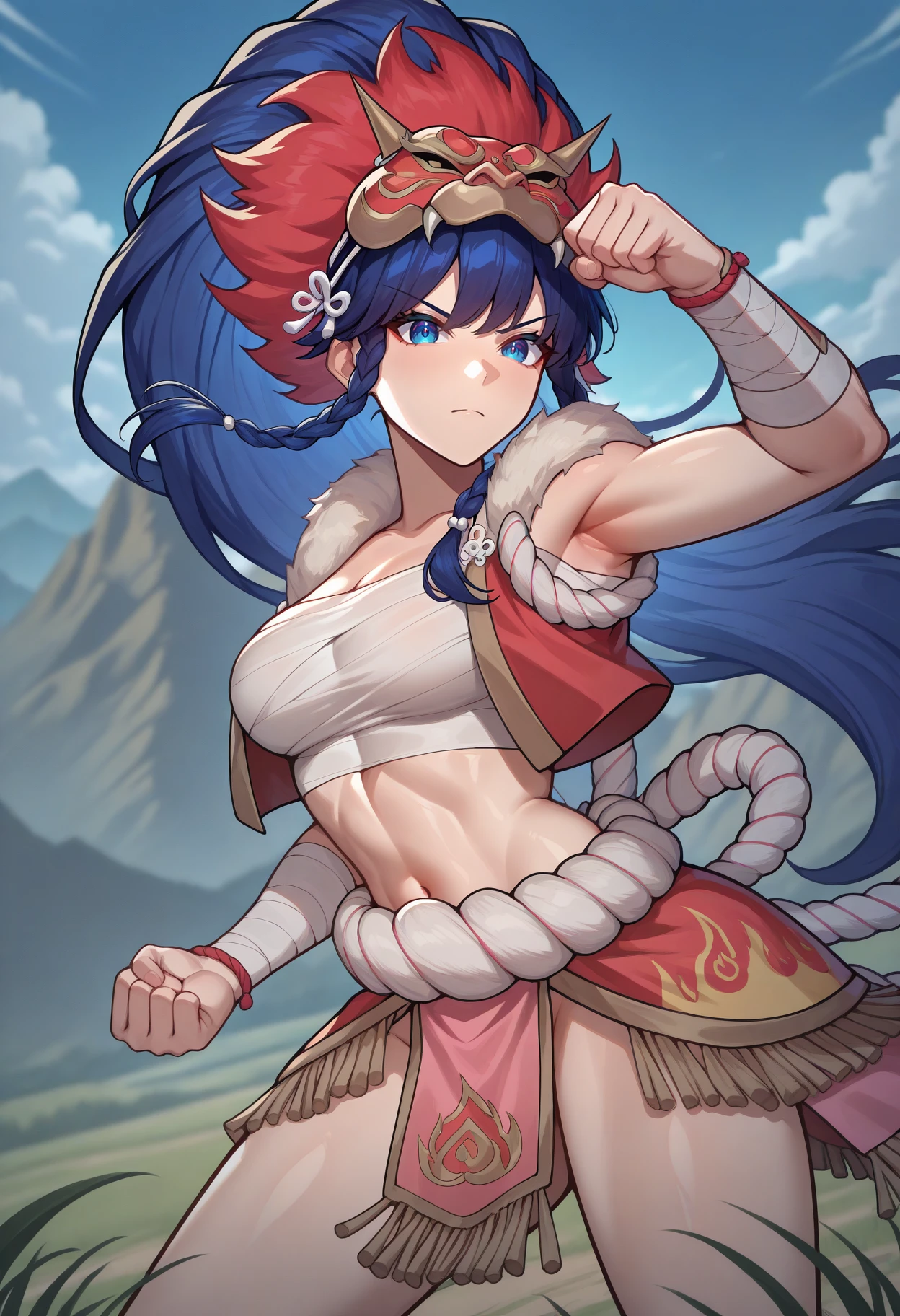 She's a fat blue-haired woman, angrily raising flags, crazy in the head, radical feminist, pretty ugly