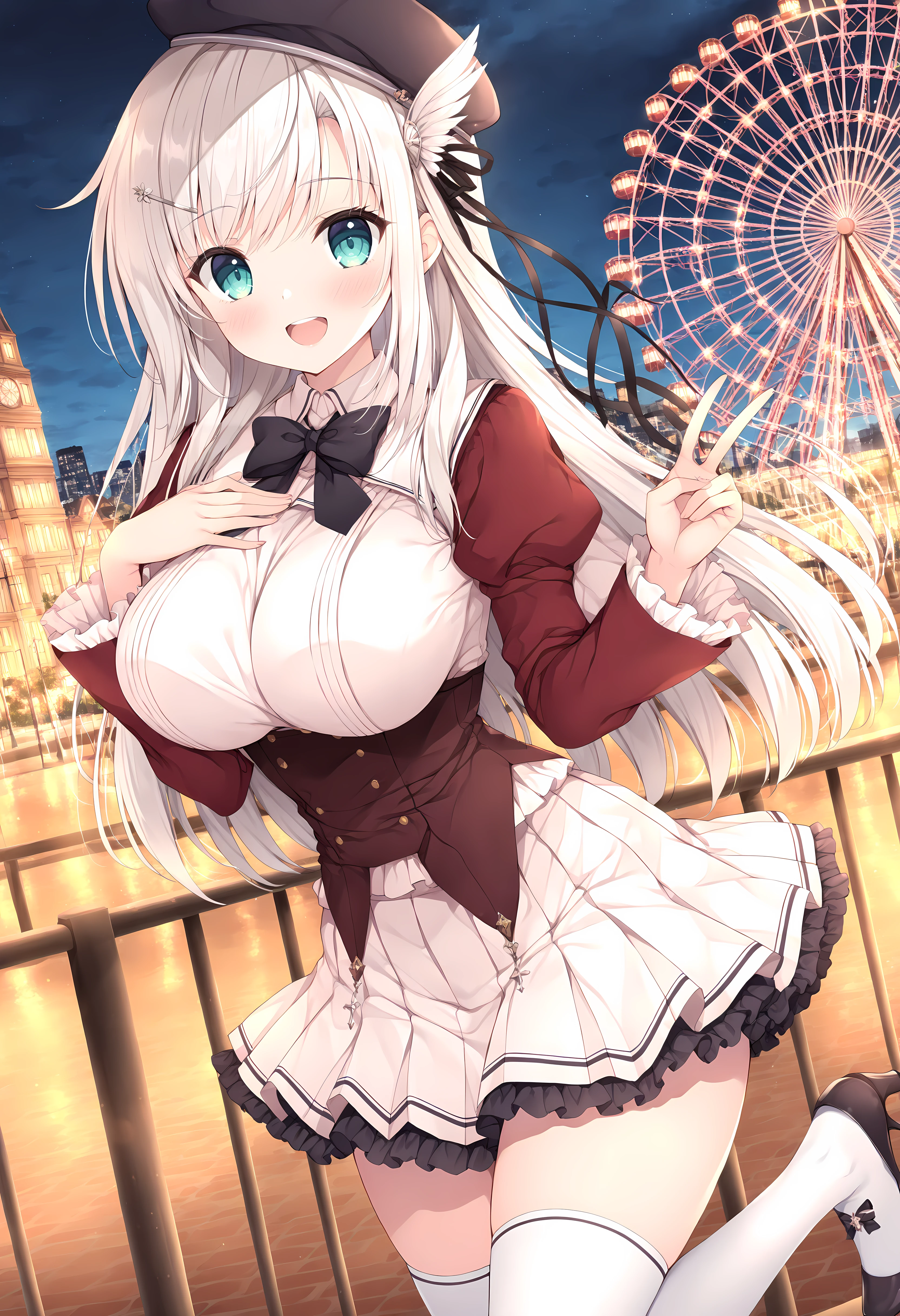 (masterpiece:1.2), best quality, high resolution, unity 8k wallpaper, (illustration:0.8), (beautiful detailed eyes:1.4), extremely detailed face, perfect lighting, extremely detailed CG, (perfect hands, perfect anatomy),
1lady, milf, Various locations, various poses, various facial expressions, cowboy shot,
<lora:ä¸ç±é Mayuri (DATE A LIVE) >, mayuri_a, long hair, single side ponytail, pink eyes, white hair ribbon, White sailor uniform, Mayuri's white official sailor uniform,, <lora:add_detail:1.0>