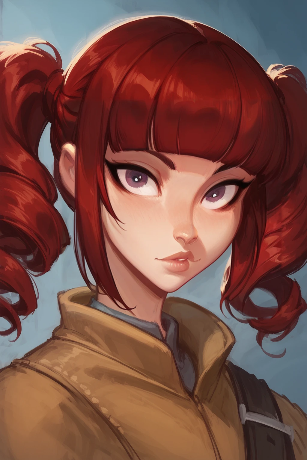 score_9, score_8_up, score_7_up, score_6_up,
1 female, solo, portrait, looking at viewer,
falari, blunt bangs, red hair, twintails, drill hair, thin, petite, lips,
<lora:Falari:0.8>
<lora:DisneyLikePony:1> <lora:Raichiyo_Style_v2:0.7>