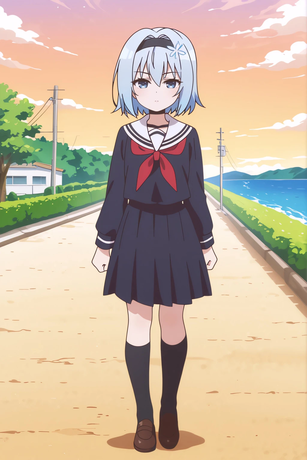 anime coloring, newest, Sora Ginko, full body, outdoors <lora:Ryuuou_no_Oshigoto-Sora_Ginko-Illustrious:0.8>