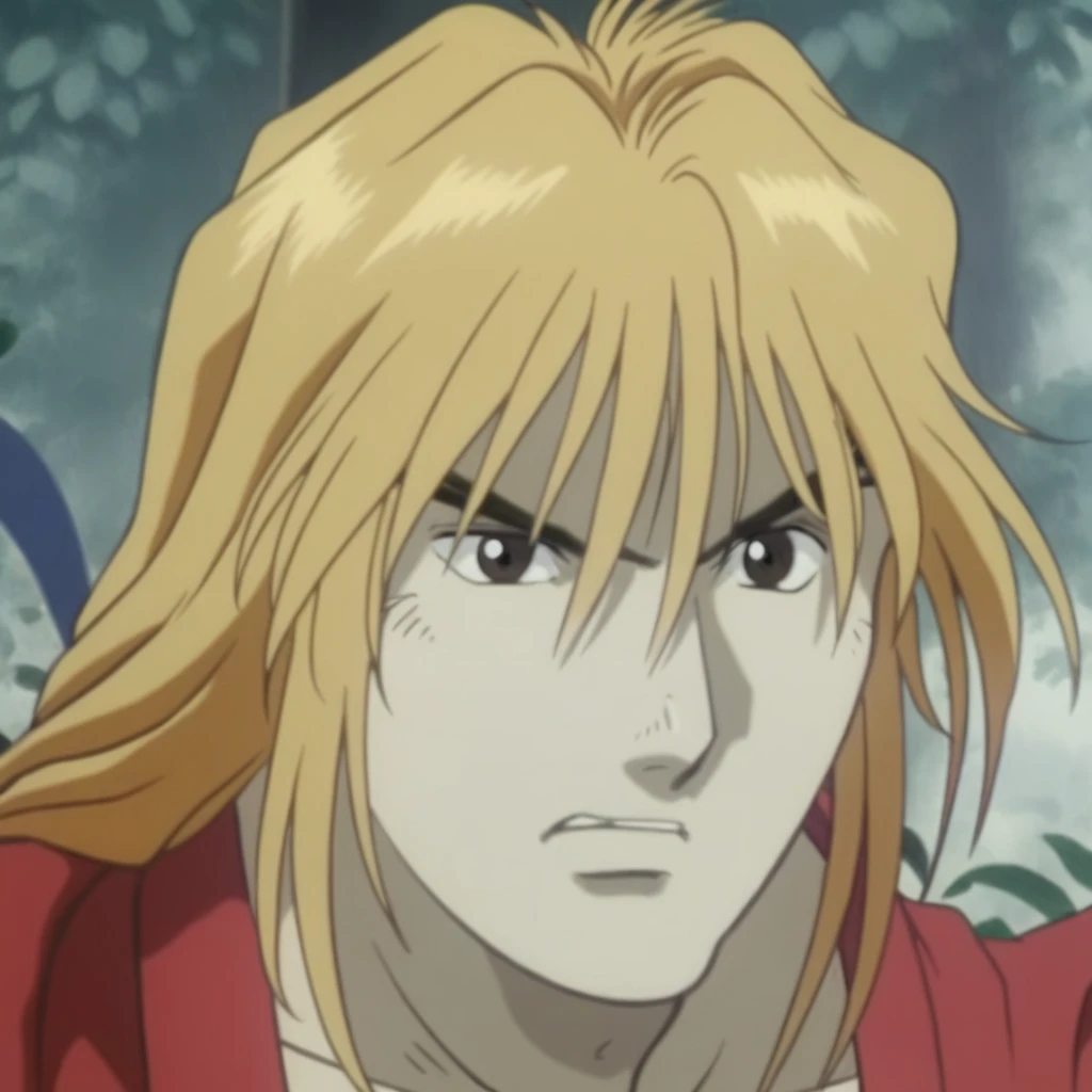 Solo, 1boy, Male focus, Ken Masters, Blonde Hair, Long Hair, Brown eyes, Dougi