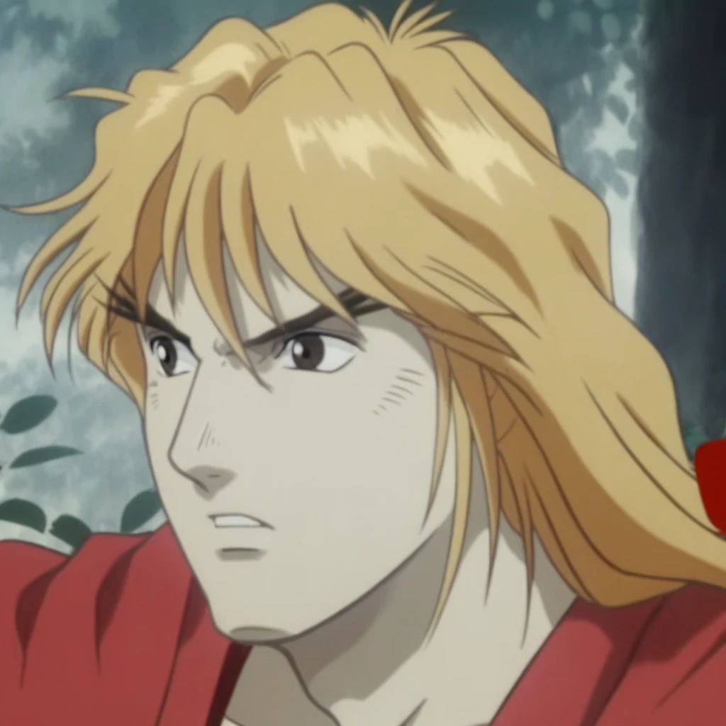 Solo, 1boy, Male focus, Ken Masters, Blonde Hair, Long Hair, Brown eyes, Dougi