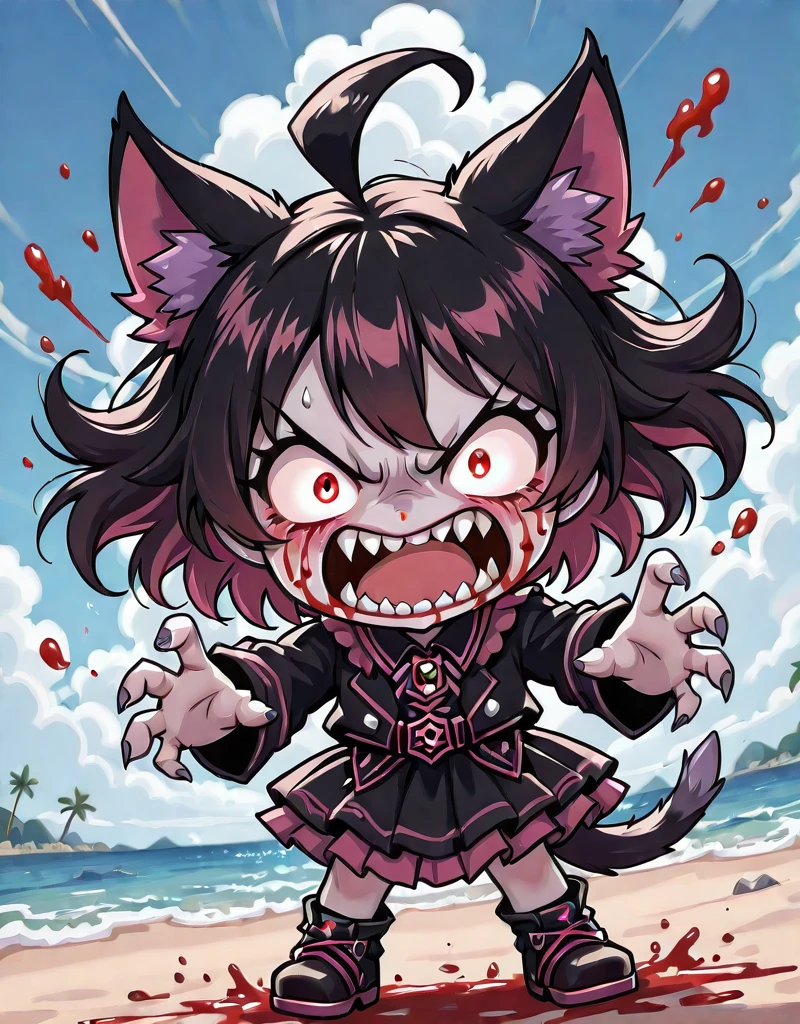 <lora:Chibi_Smile:1> chibisillus, chibi mad, on the beach, totaly mad, angry, blood