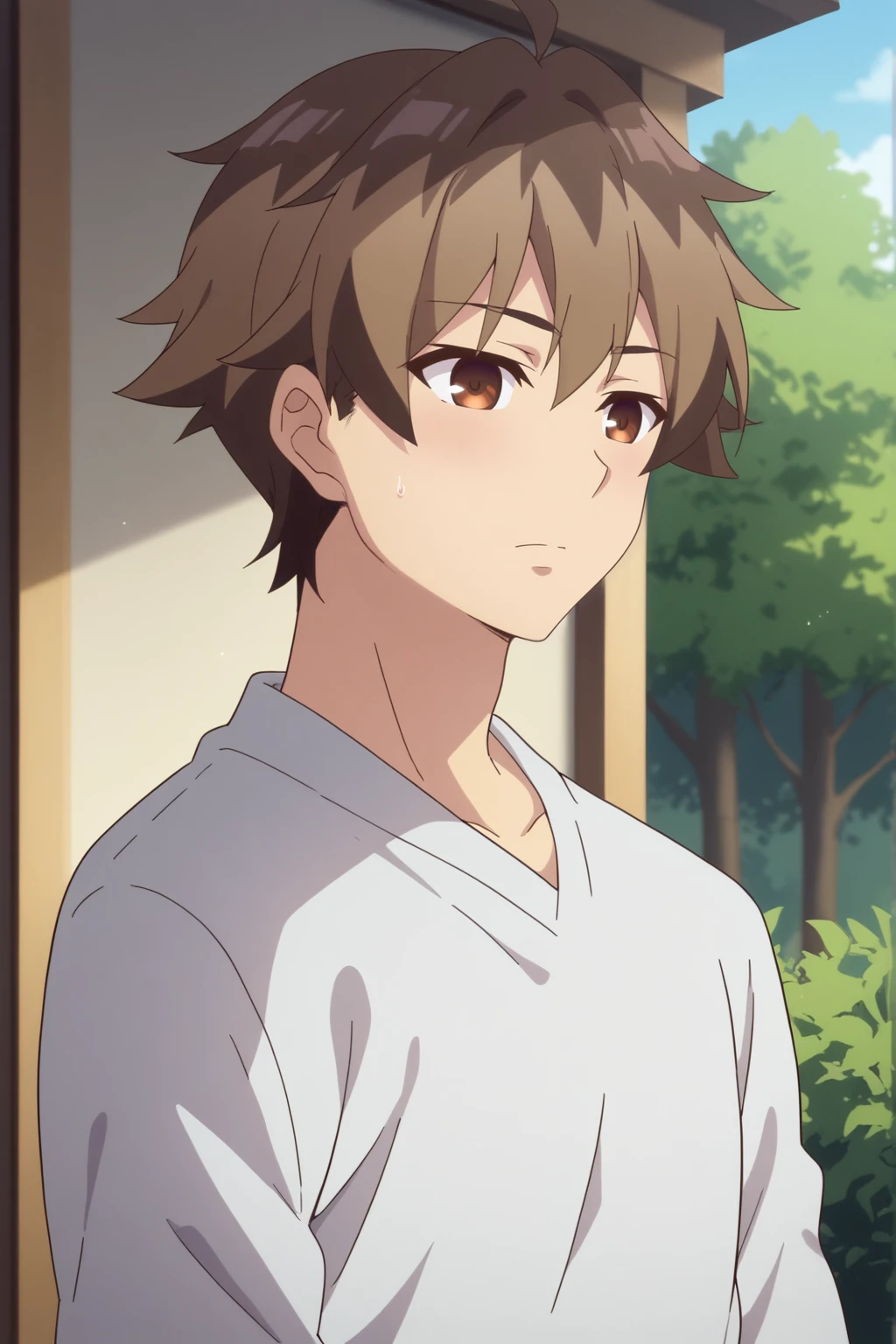 anime coloring, score_8_up, Kuzuryuu_Yaichi, upper body, outdoors <lora:Ryuuou_no_Oshigoto-Kuzuryuu_Yaichi-PDXL:0.8>