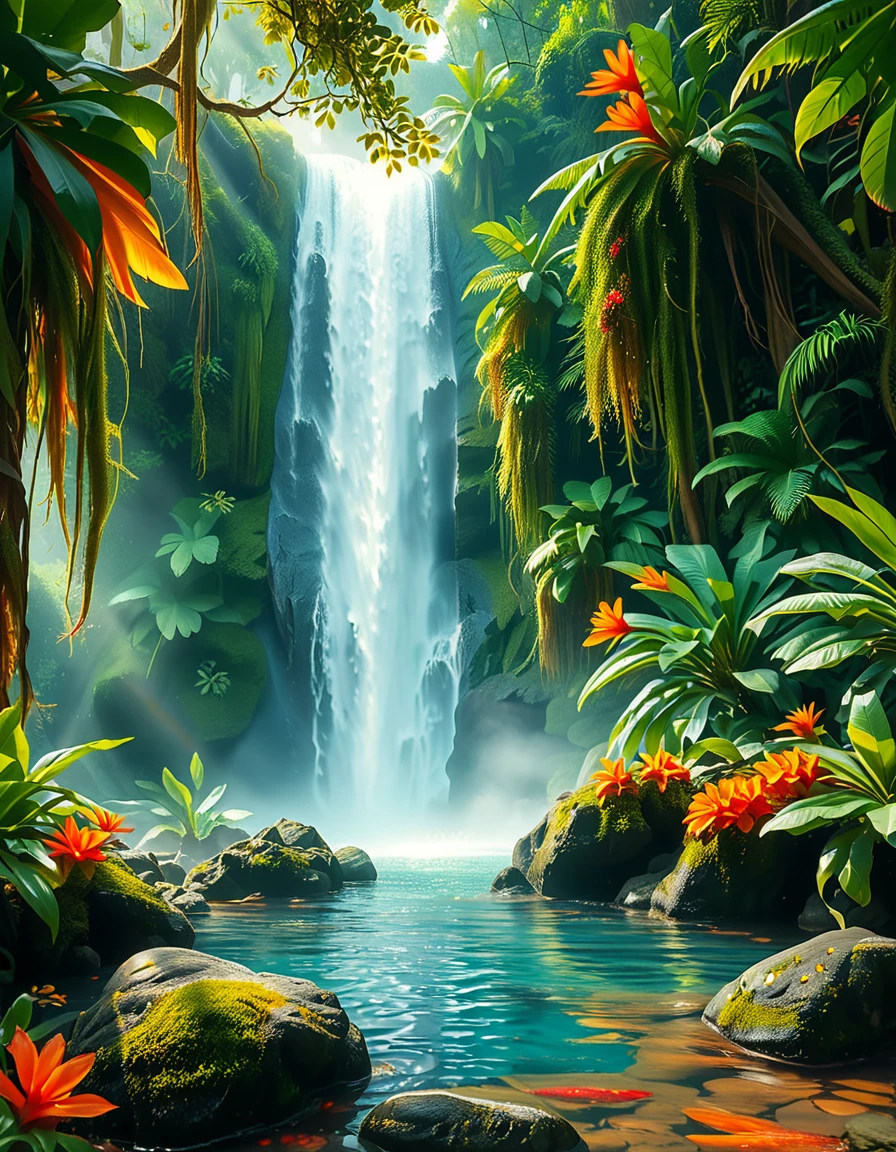 Jungle waterfall background v1.0