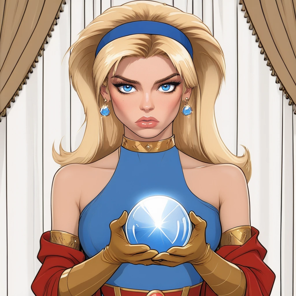 um close de uma mulher com um vestido azul e longos cabelos ruivos, arte de personagem impressionante, linda pintura de personagem, extremely detailed digite germe, DeviantArt Artstation CGScosiety, style digite germe, stunning digital illustration, alexandra fomina artstation, linda pintura digital, digite germe. anime illustration, linda arte digital