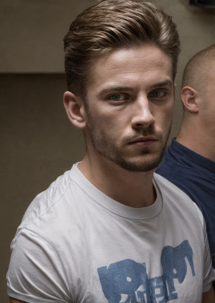 Dynamic angle, Fight club, combat, 25yo boys, sideburns, stubble, anguish, dramatic, cinematic,  dark, dire,  <lora:add-detail-xl:1> gritty,