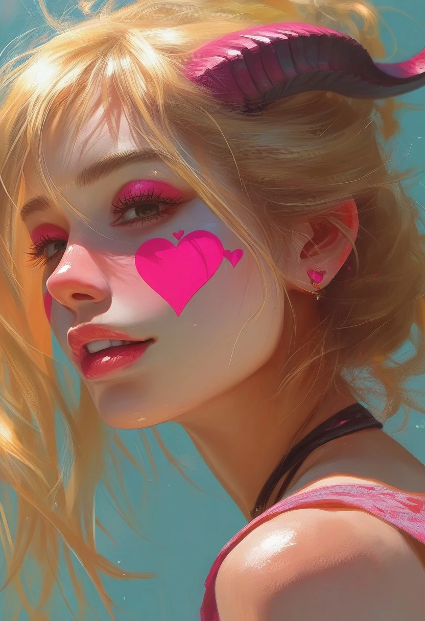 safe_pos, Femmes_ST, masterpiece, best quality, very aesthetic, high resolution, ultra-detailed, absurdres, newest, extremely detailed eyes, realistic, cute girl,painted face,
masterpiece,best quality,1girl,solo,hearts,
asian woman,
medium length hair,
(blonde hair),
(upper body view),
(side view), succubus, demon horns, slut:2.1
