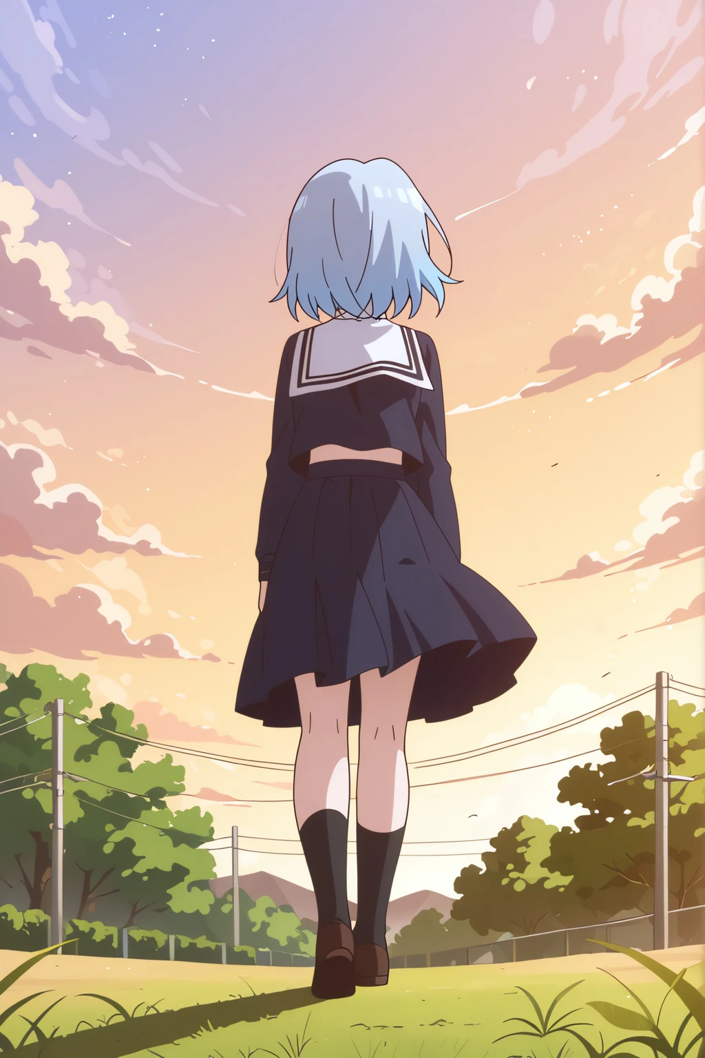 anime coloring, newest, Sora Ginko, full body, outdoors <lora:Ryuuou_no_Oshigoto-Sora_Ginko-Illustrious:0.8>