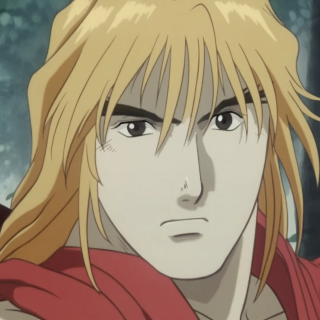 Solo, 1boy, Male focus, Ken Masters, Blonde Hair, Long Hair, Brown eyes, Dougi