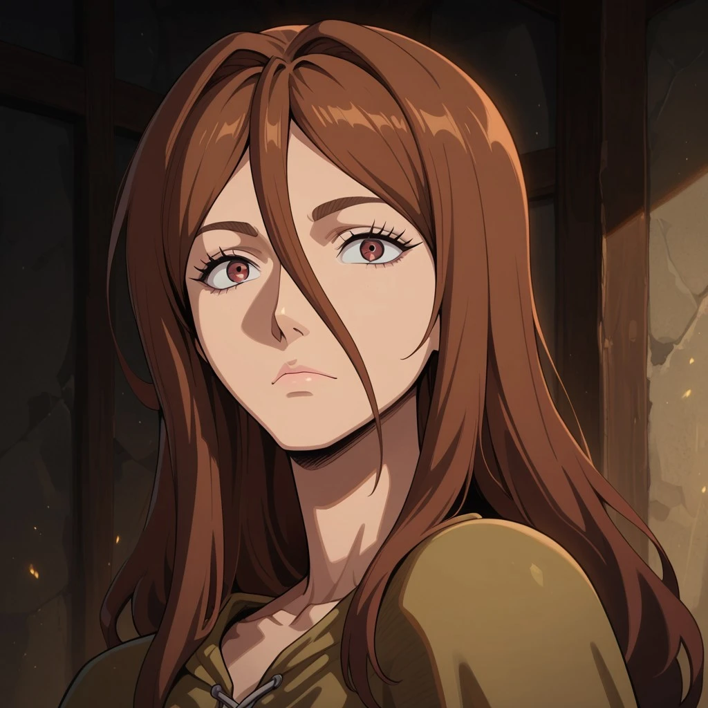 masterpiece, best quality, newest, absurdres, highres, anime, anime style, Luca-Berserk-IL.V1.2, brown hair, brown eyes, long hair, hair between eyes,