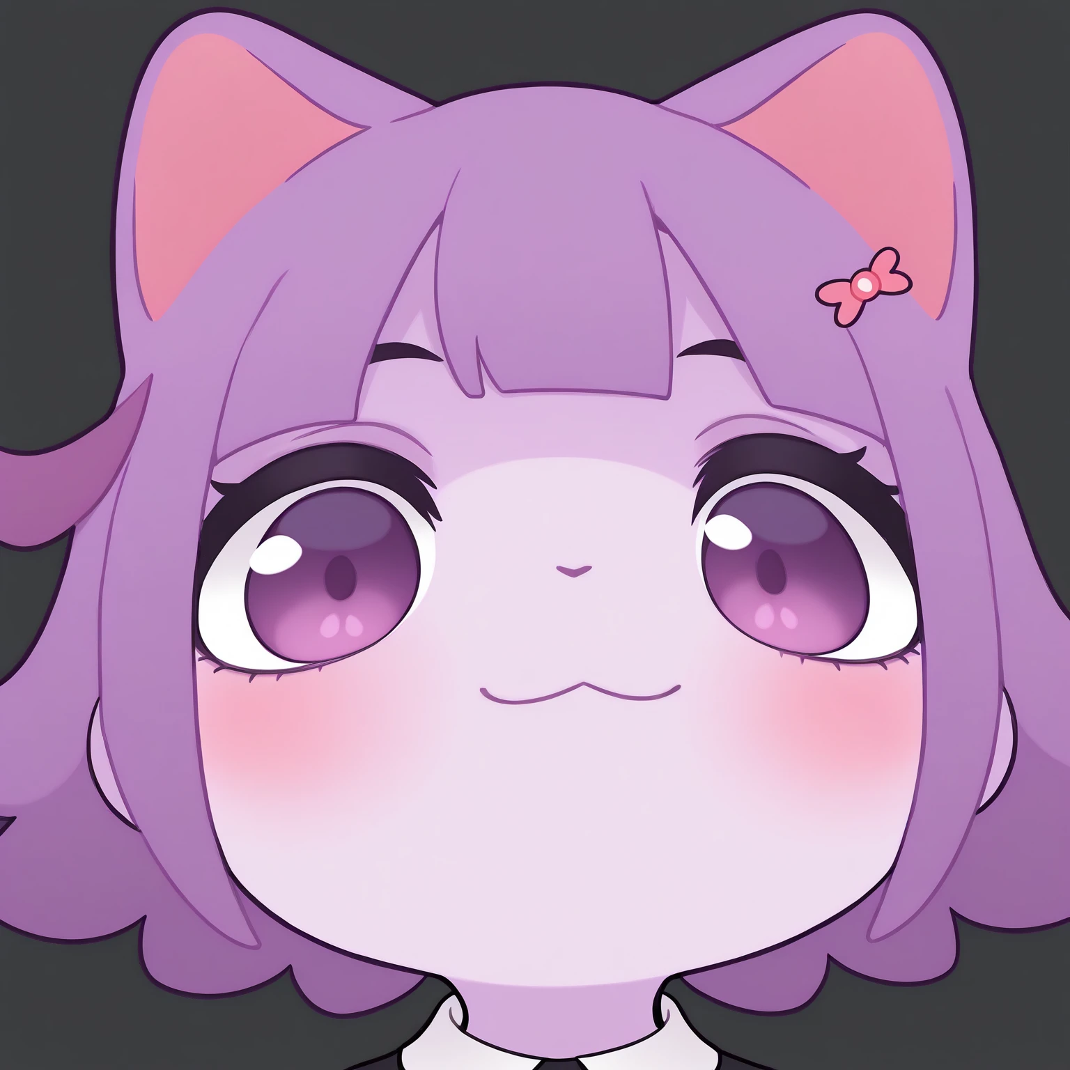masterpiece, best quality, amazing quality, very aesthetic, high resolution, solo, furry, chibi
Masunya-vkstickrs, purple fur, short purple hair, cat ears, purple inner highlights, black dress, white collar, purple eyes, mutsukiface, portrait, close-up, smile, :3, closed mouth
<lora:meme_mutsukiface_illustriousXL:1>
<lora:Masunya-vkstickrs_il:0.9>