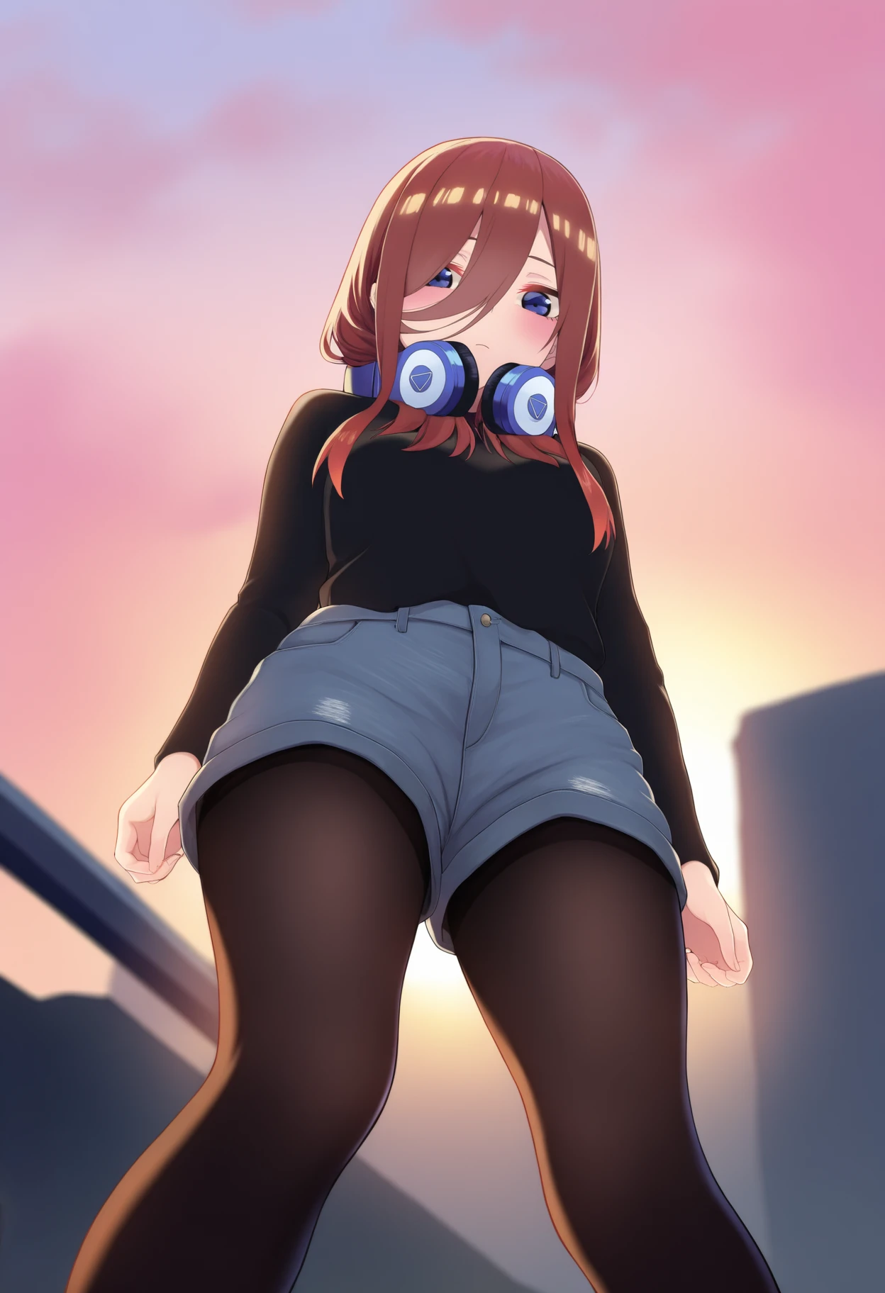 Le personnage Makima de la série animée Chainsaw Man, fragile, obésité morbide, ssbbw, pleine longueur (corps entier 1.1.), fond sombre, obscurité, anatomie correcte 1.1, anatomie correcte de la main, Très féminin, corps gras et rond, grosses Jambes, fesses, beau corps obèse, ventre rond et mou très gras, cheveux roux, Yeux oranges, Cercles rouges pour les écoliers, chemise blanche, jupe noire, cravate noire, pose sexy, réaliste, very détaillé, beau corps, détaillé body, détaillé hands, détaillé, vibrant, détaillé Face, Conception des personnages de Makima. very détaillé, détaillé body, détaillé hands, détaillé Face, Art animé, Hugh Détails, Visage très abattu, détaillé eyes, Illustration ultra fine, Meilleure ombre, détail fin, beautiful détaillé glow, beautiful détaillé, Extraordinairement beau, extremely détaillé, inexpressif, composition épique, Style animé. art animé, Style animé. Jupe noire, chemise blanche, cravatte, pose sexy