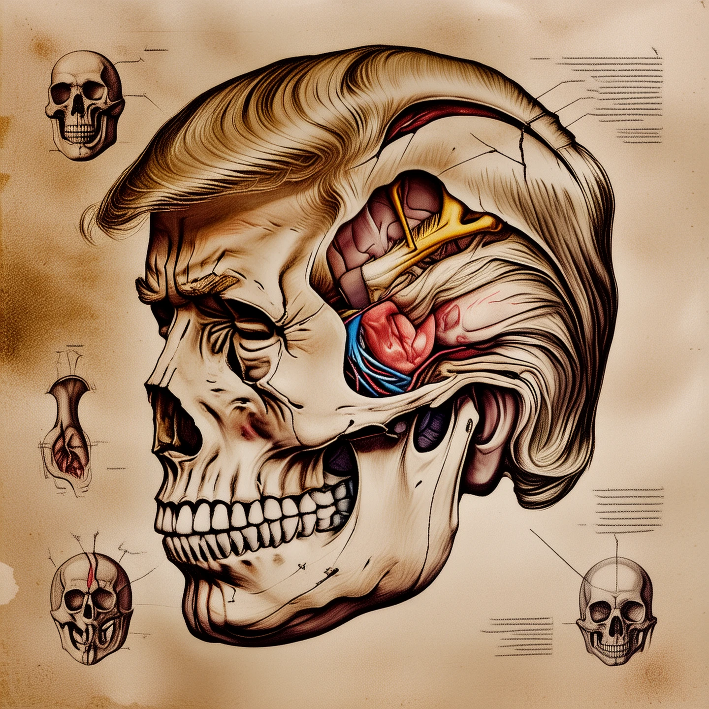 On old parchment.
A look inside Donald Trump's skull. (Hint: it's full of mush!)
dvnciCE_style