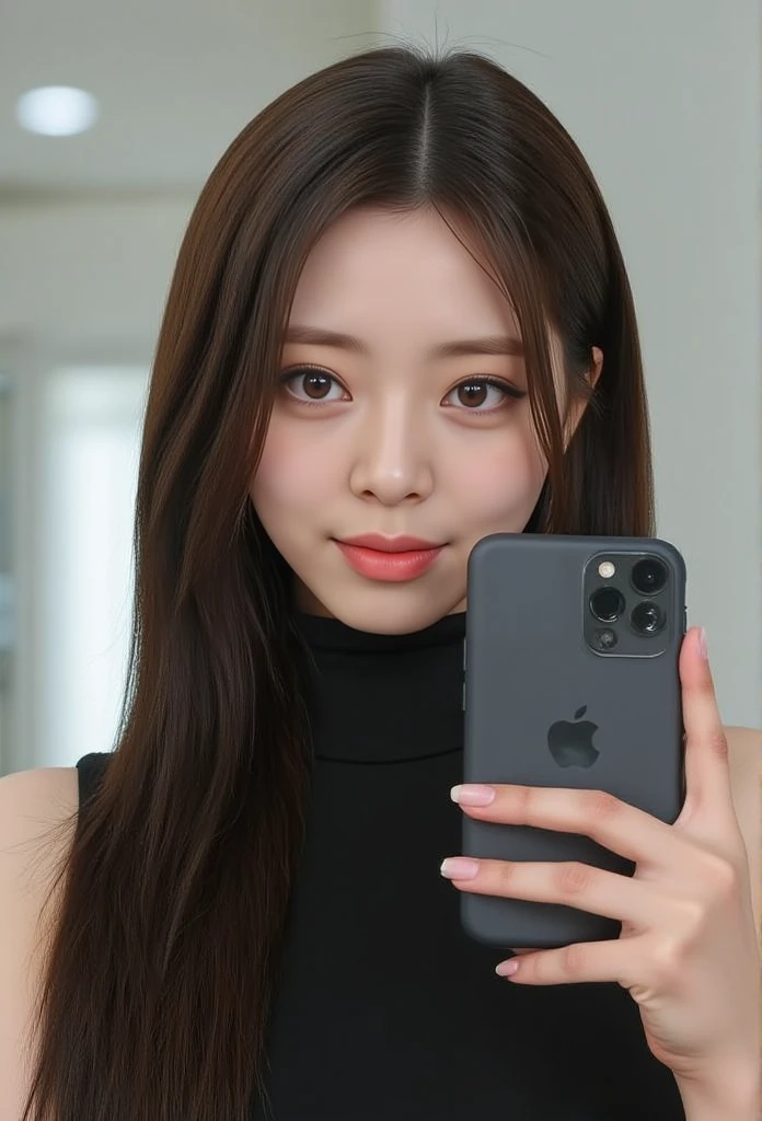 long shot scenic professional photograph of <lora:fluxx-yuna:1> yun,, Mirror selfie, holding cellphone, sexy, cute adorable dainty 24 yo girl, , Mirror selfie, holding cellphone, Dirty mirror, Messy room, perfect viewpoint, highly detailed, wide-angle lens, hyper realistic, with dramatic sky, polarizing filter, natural lighting, vivid colors, everything in sharp focus, HDR, UHD, 64K
