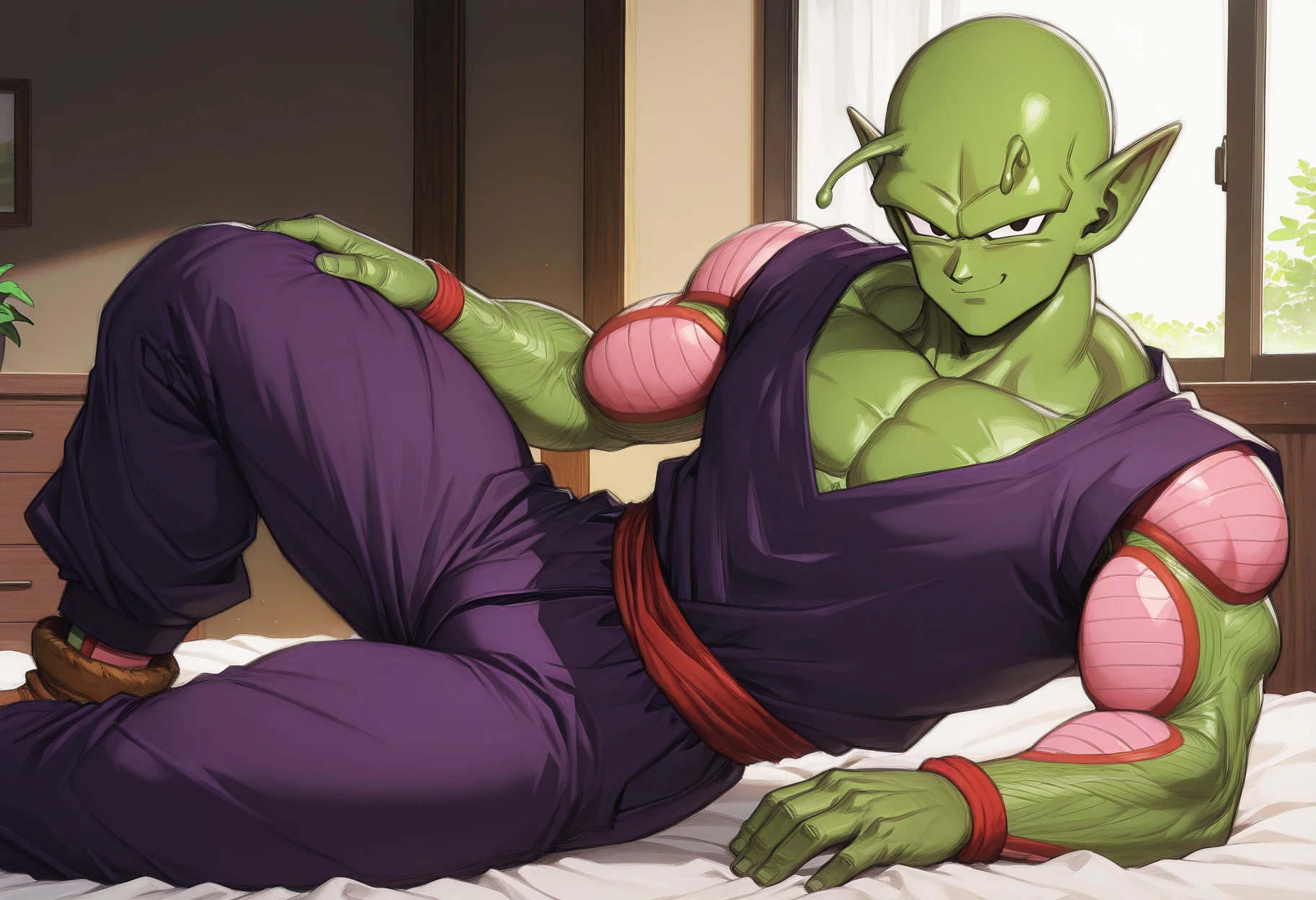 cgi, realism, big muscle, male, beerus, solo, fur , sweat, (steam:1.1), sauna,(towel on lap:1.5),big bulge, body hair, <lora:BeerusFRL22nO:0.8>