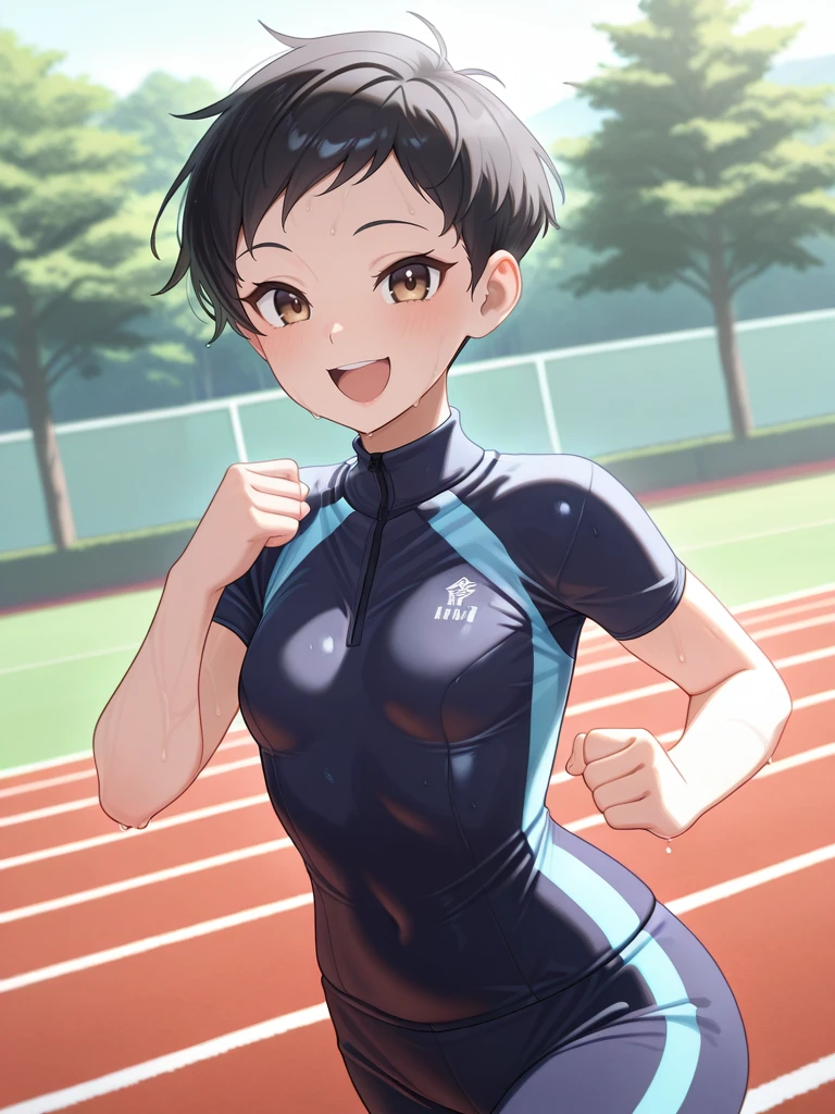 <lora:Ketrya_S:1>,Ketrya S,1girl,solo,
schoolgirl track and field bodysuit,jogging,happy,looking at viewer,sweaty,cute smile,
masterpiece,best quality,ultra detailed