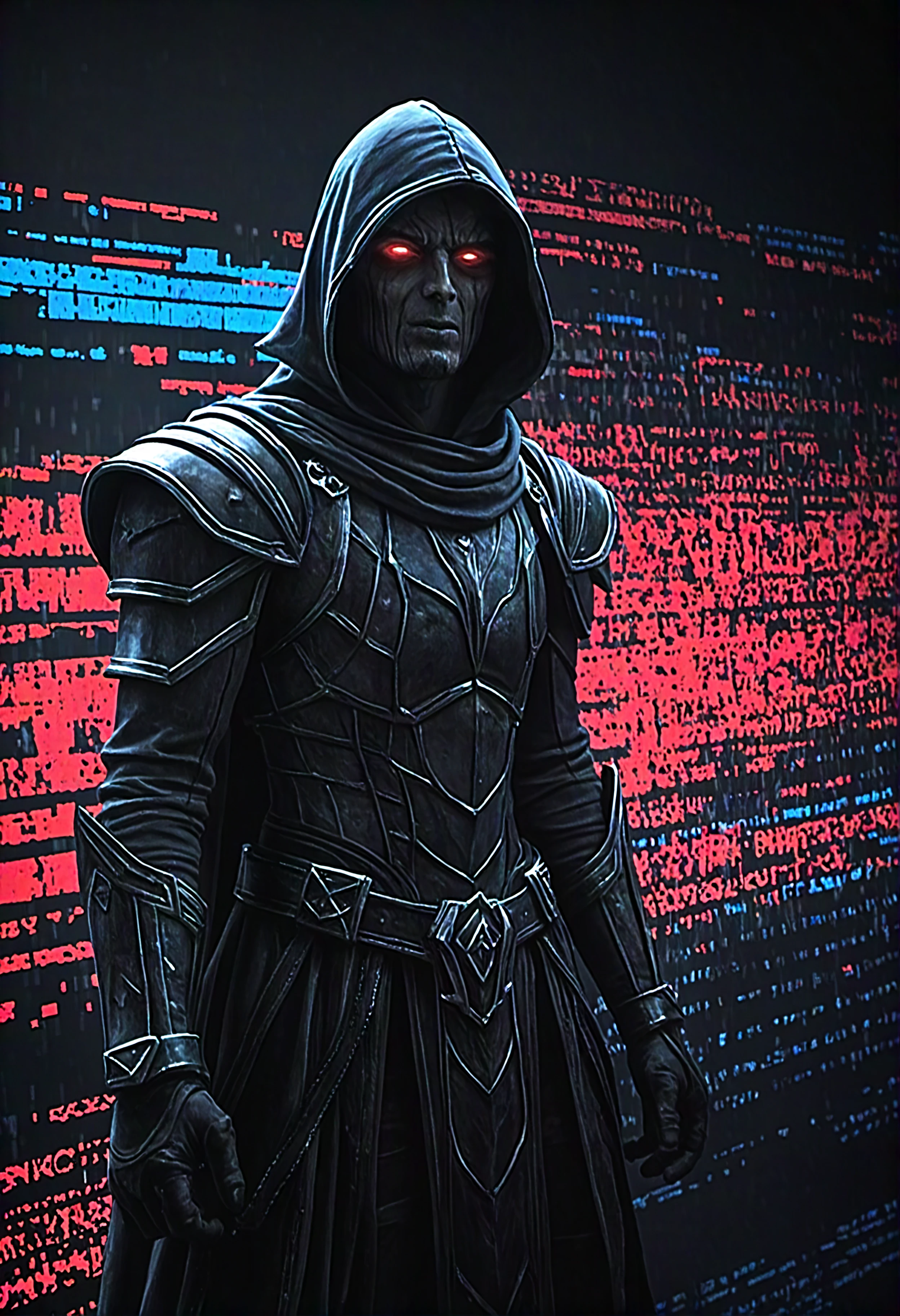 photorealistic, shadow \(lol\), riot games, glitch background, dark background