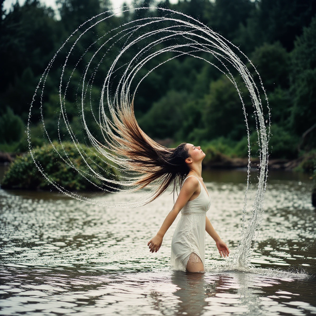 water hair flip.
This image shows a sexy young woman in a very beautiful dress and very long hair standing in the water.
She is facing away from the camera and has her arms outstretched to the sides.
She is twirling her hair in the water and the water is splashing around her, creating a large splash.
The image is taken at a low angle.
<lora:Aso_water_hair_flip_v1.08:1> water hair flip
<lora:Toy_Camera_Flux:0.8>