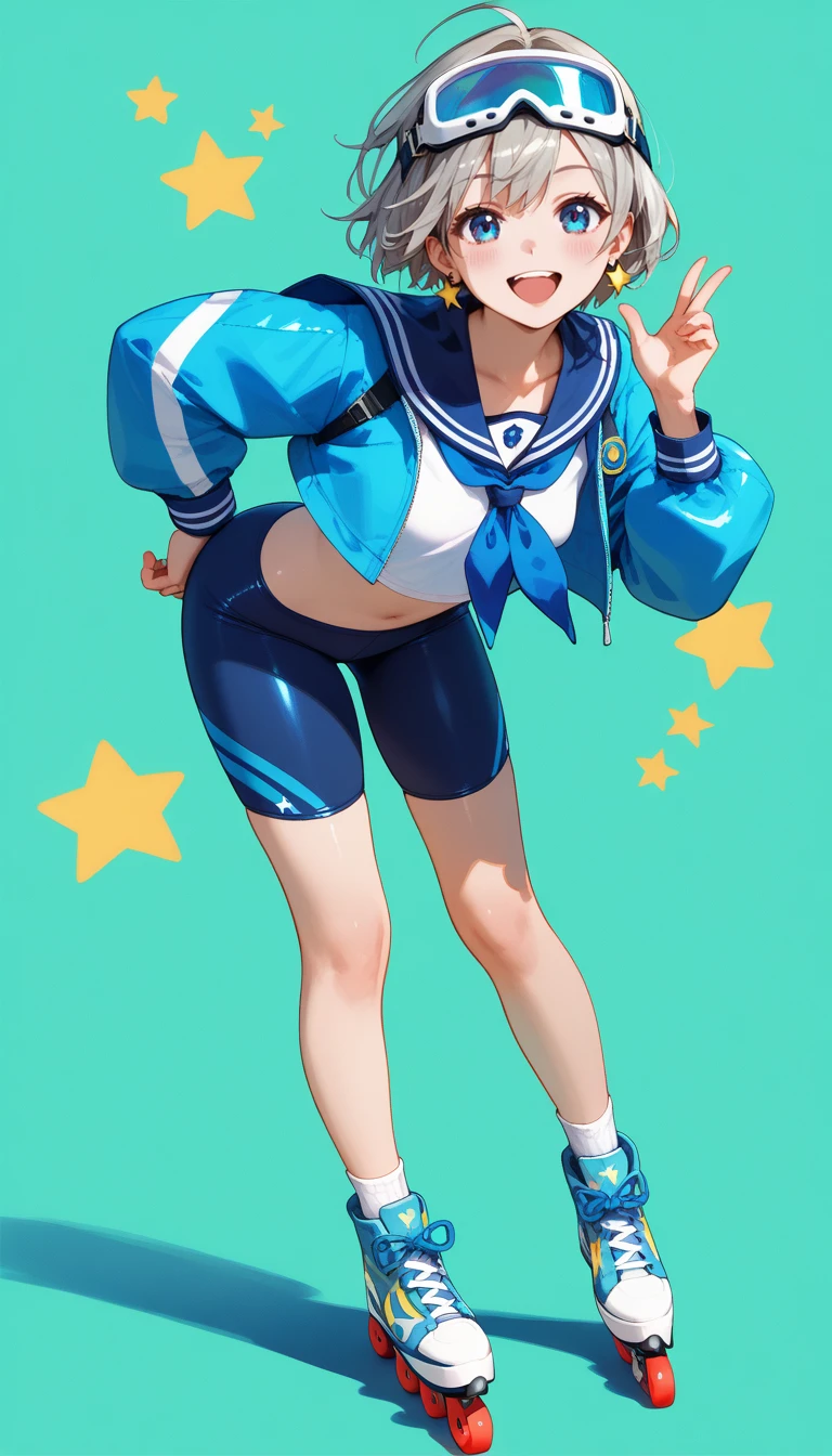 1 girl, short hair, small childish body, swimsuit, school suit, , slim waist, thin thighs,