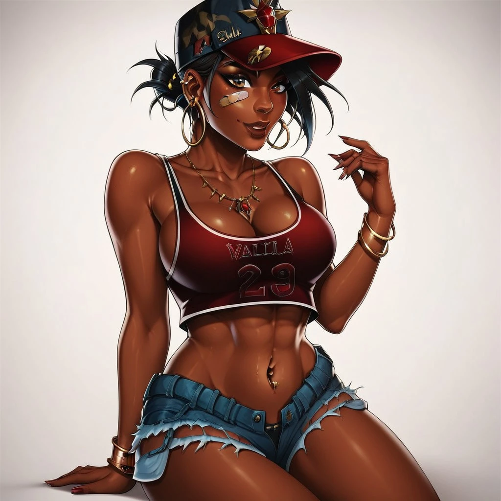 Hyper risography realism, hyper-hd, fullbody, close up, wink, volumetric lighting,god hour, sharp gradients, deep highlights, aesthetic, absurdres,masterpiece, best quality, expressive eyes, perfect face,perfect eyes, perfect anatomy, perfect woman, lean forward,{{ fingerless gloves, thigh boots, cropped jacket, short sleeves, orange jacket, frilled dress, green sleeveless dress, spiked bracelet, spiked hairband, spiked collar, scorpion print thighhighs, spikes}}, {{{ large breasts, hair between eyes, defined sensual muscle, bubble butt abs, wide hips, firm breast, voluptuous perfect oval physique, glasses, orange and gold heterochromia eyes, black dreadlocks, flat nose, wide nose, heartshaped face, dark chocolate complexion, african-caribbean, very darkskin black woman, sensuous shortstack, Black girl, Sassy,}}}