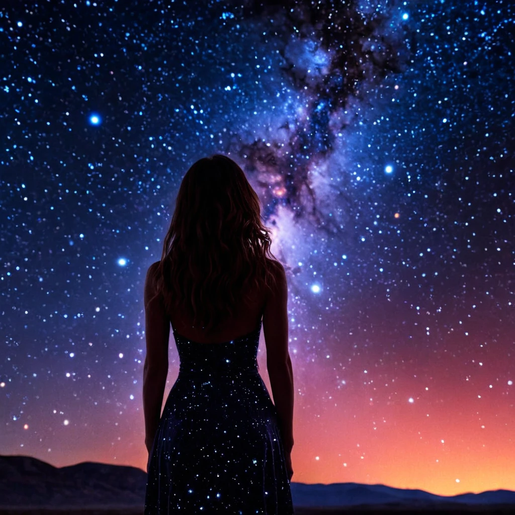 UHD, 4k, ultra detailed, cinematic, a photograph of  <lora:cinematography digital film style xl v1:0.7>
Film stocks A cinematic realism footage of a large star cluster in the middle of a galaxy, detailed background, vivid color, cinematic shadows, cinematic color, chiaroscuro, perfect cinematic image, perfect body, perfect anatomy, sharp image, detailed image, high quality photography, cinematic skin tone color, cinematic skin pore, cinematic photography style, digital cinematography style, 1girl, solo, sky, star (symbol), night, star (sky), night sky, scenery, starry sky, space, planet, colorful, galaxy, milky way, no humans, long hair, dress, nebula, epic, beautiful lighting, inpsiring