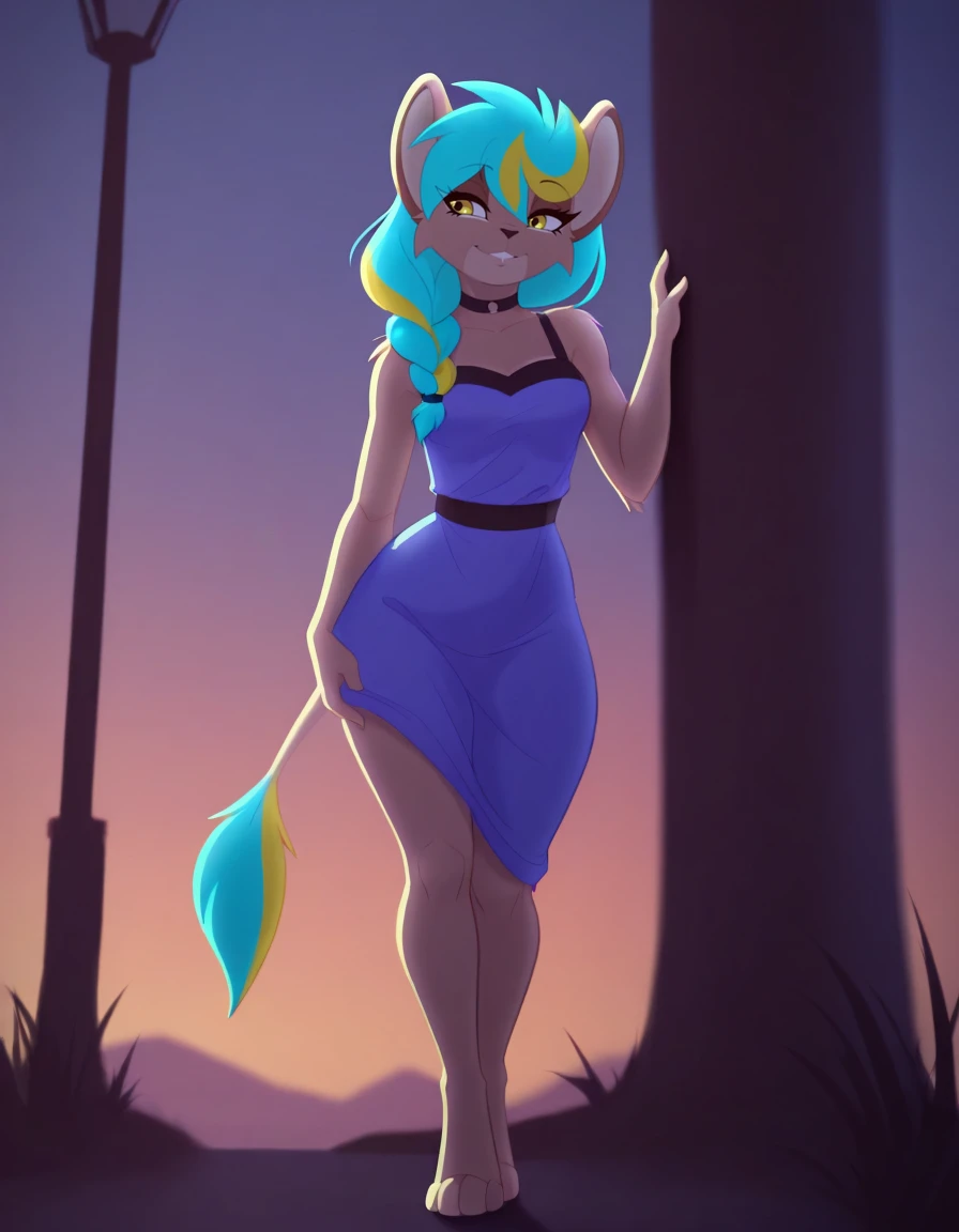 vibrant colors, 8K, high resolution, highly detailed, masterpiece, ((my little pony)), (black striped white hair), (pale white body), (gray eyes), standing, , beautiful body, purple lips, thong, slave, short patterned skirt, light top, ((slut pose on wall)), street