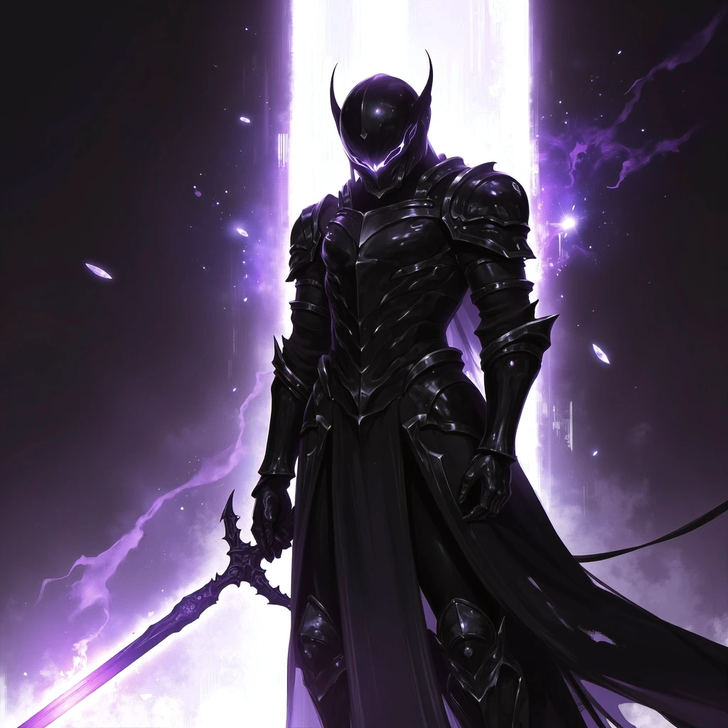 digart Surreal sci-fi digital art style, solo, 1boy, holding, weapon, male_focus, sword, holding_weapon, armor, glowing, holding_sword, helmet, shoulder_armor, gauntlets, glowing_eyes, pauldrons, full_armor, black_armor, (artstation:1.3)