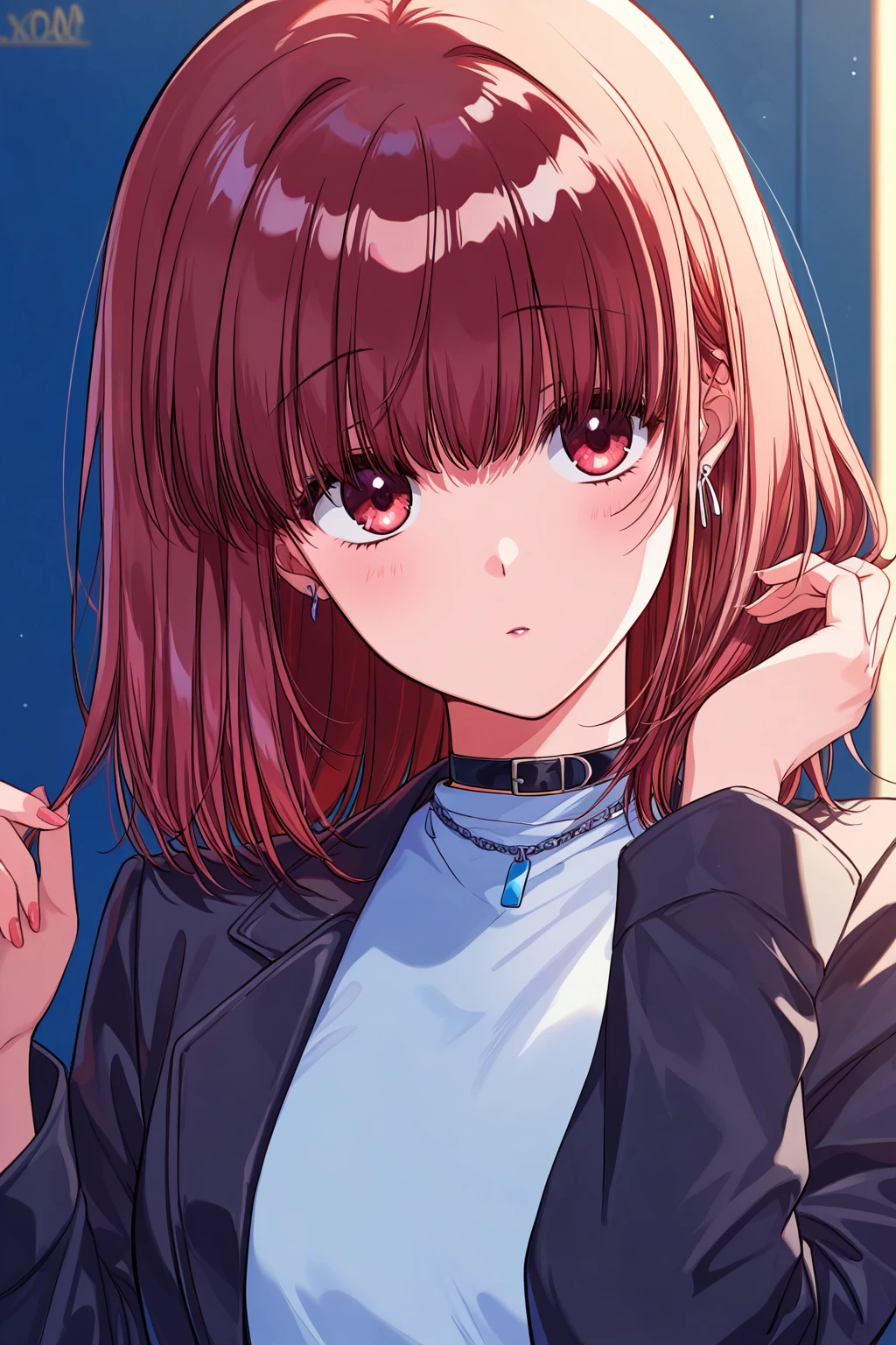 masterpiece, best quality, absurdres, safe
1girl tayama alternate hairstyle red hair medium hair red eyes
<lora:smoking_manga_il_2:1>