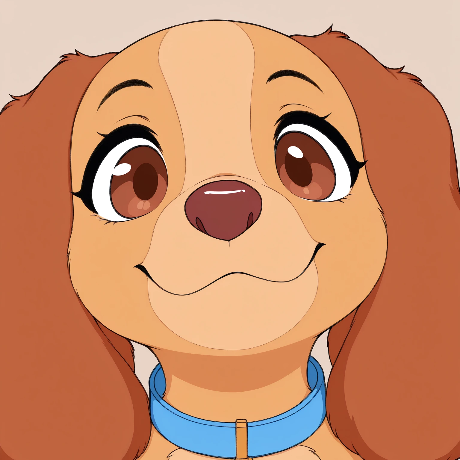 masterpiece, best quality, amazing quality, very aesthetic, high resolution, solo, anthro, brown ears, floppy ears, spaniel
Lady, disney, blue collar, golden tag, golden fur, brown eyes, mutsukiface, portrait, close-up, smile, :3, closed mouth, chibi
<lora:meme_mutsukiface_illustriousXL:1>
<lora:Lady_il:0.9>