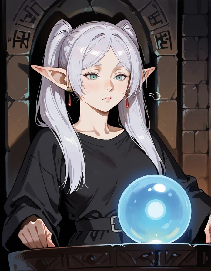 masterpiece, best quality, extremely detailed, realistic lighting, NSFW, dark theme,
1 girl, slim and fit, realistic eyes, adult female,
Pondering My Orb,
<lora:Pondering_My_Orb-000011:1>
Frieren,