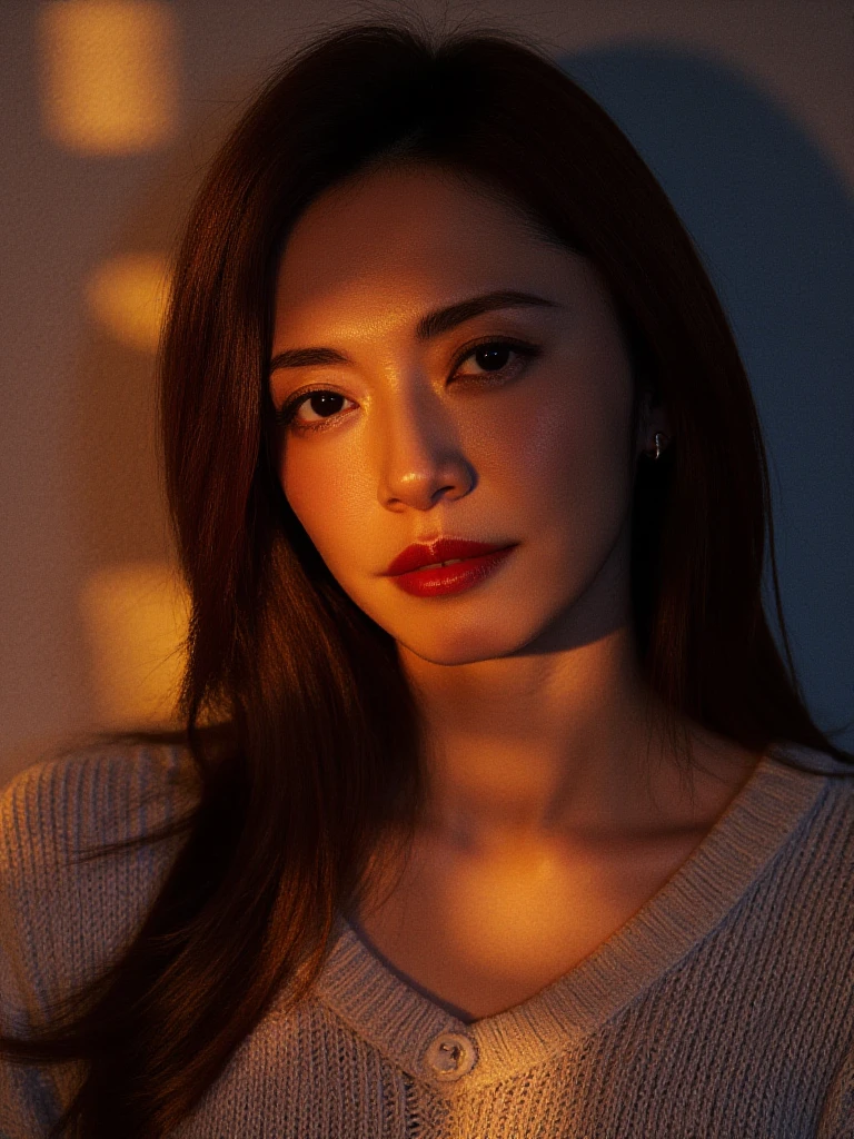There are wonderful studio lights and various reflections,
chinese girl her face is very delicate,blushing and female orgasm,skin naturally showing the texture of blood vessels and detailed pale skin,
<lora:flux_realism_lora:0.8>,<lora:yaochen_f1_epoch_9:1>,
safe_pos,belomo_kodak_gold (realistic realism, most extraordinary photographic portrait ever, ( kodak (portra, gold) film, film grain, real color, romanticized vignette, mesmerizing beauty, fantastic, realistic skin details, subtle glow, sense of depth, playfully illuminated and out of focus backdrop, light is suppressed by the haze, (iridescent) ambient light lives in the shadows, by wildly artistic photographer<(casey baugh:1.3), (filippo sano), (tony kelly:0.3), best, award-winning> of the most beautiful 20 year old girl<(prim like mademoiselle and (lit like a brandon woelfel model) and sexy like a busty johnny crosslin model), wearing thin cashmere sweater> ever, her face is gloriously pretty, her elegant long hair in the most flamboyant and expressive hairstyle<bangs>, shiny eyes<draw your attention towards large breasts>, detailed skin<goosebumps, realistic>, stunning, sexual presence<minimalism, college hedonism, dimensional body against motion blur, livraria lello bookstore fantasy>, breathtaking candid portrait, complementary, (beautiful composition)), the range of hues and shades and their placement are the basis of intrigue and create balance,
