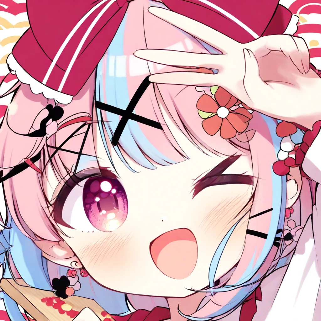 Girl standing in front of the painting、laugh face、Water droplets on the cheeks、Dance Practice、spinning、bustup、Eye Up、Flowing iridescent silk、Cherry blossom petals