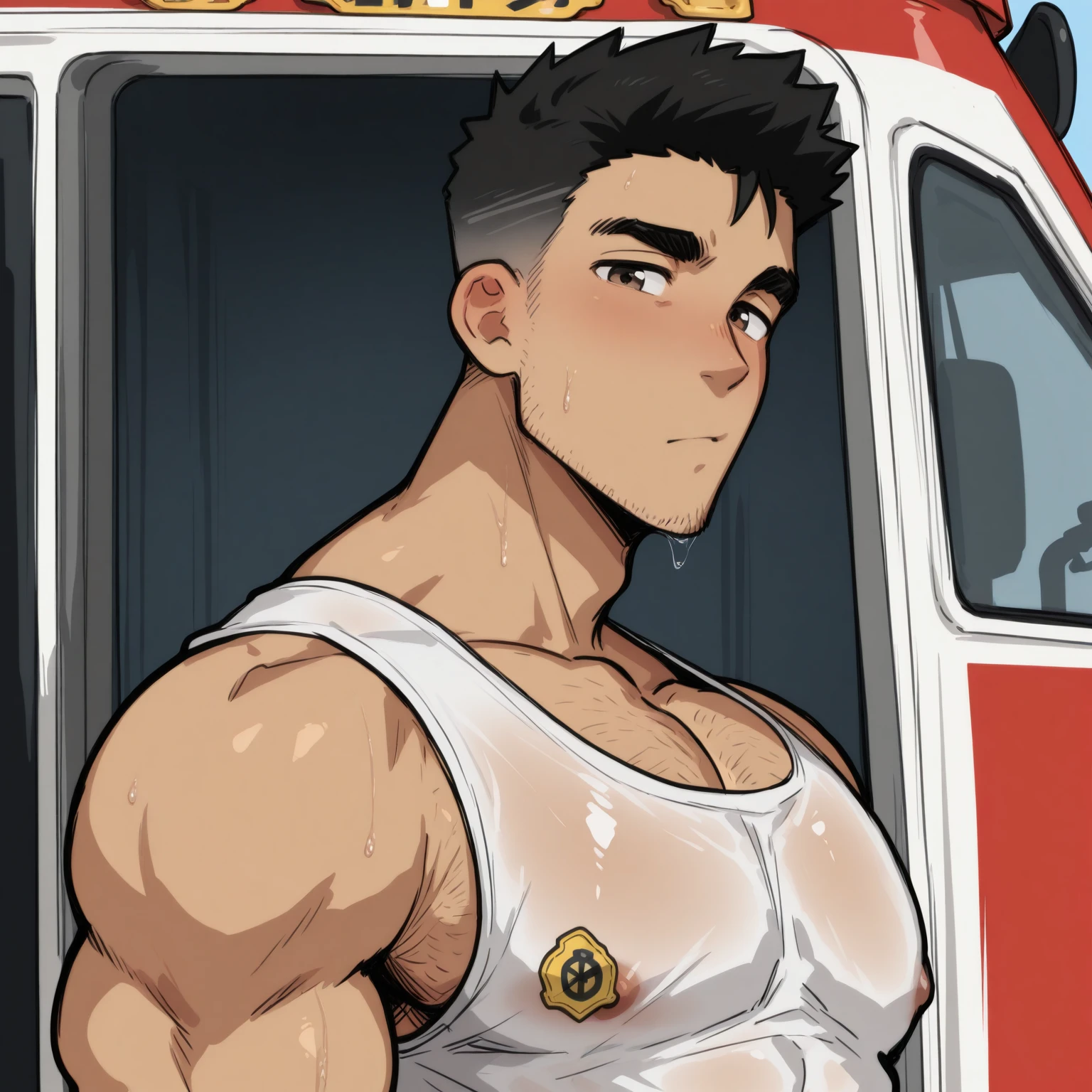 Hombre musculoso desnudo