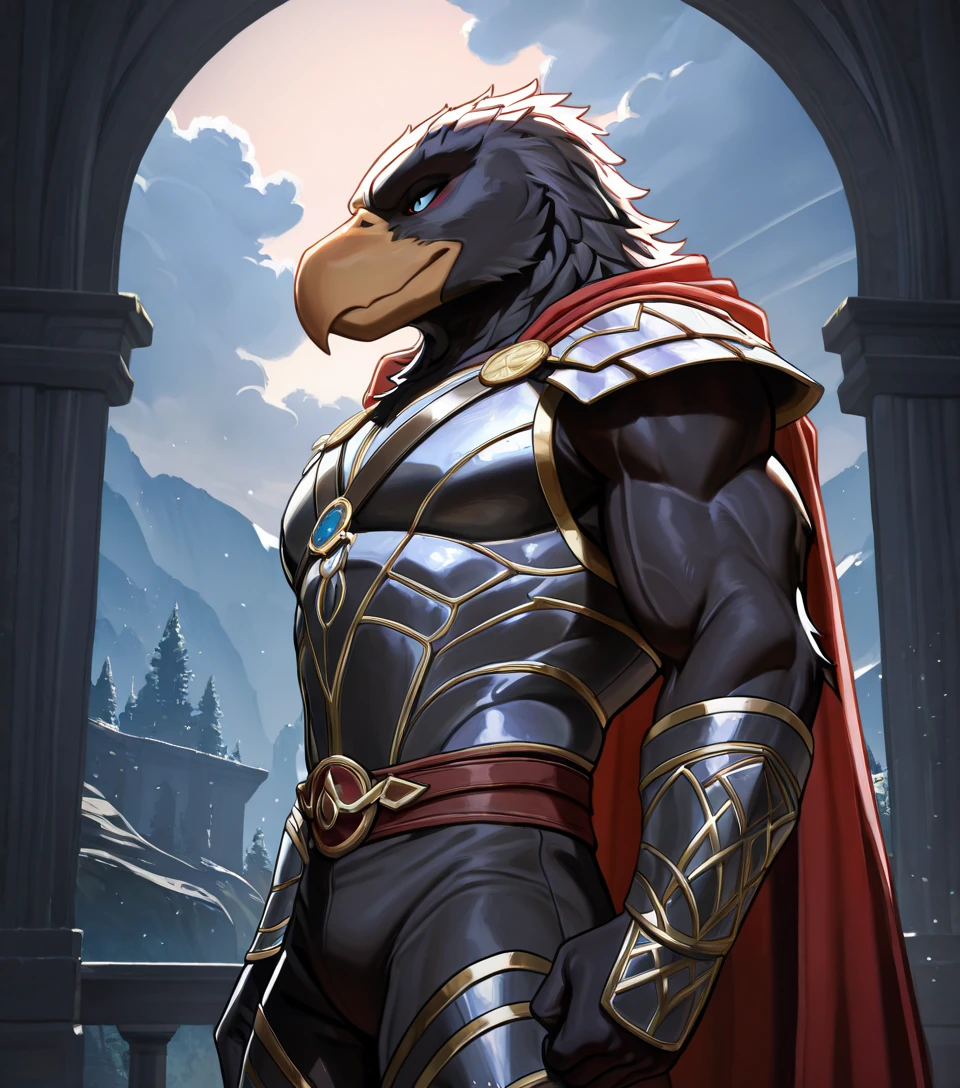 masterpiece, best quality, newest, absurdres, highres, furry, perfect anatomy,
8K, In'ei, chiaroscuro, photographic realism, 8K CGI render, absurd details, masterclass CGI render, masterclass screenshot, subsurface reflections, subsurface light, subsurface light scattering,
<lora:Adlerian_(Illustrious)_(AD):1> Adlerian, eagle, Adleria, skyscrapers, interior,
exterior, scenery, vibrant sky with detailed clouds,
impressive physique, peak physical condition, fantasy end boss, evil noble, in the style of Dungeons and Dragons, in the style of the video game Baldur's Gate 3, sinister looking armor and outfit, looking narcissistic and imperialistic, cowboy shot, side view,
EZRealPONYXL, zPDXL, Smooth Quality,