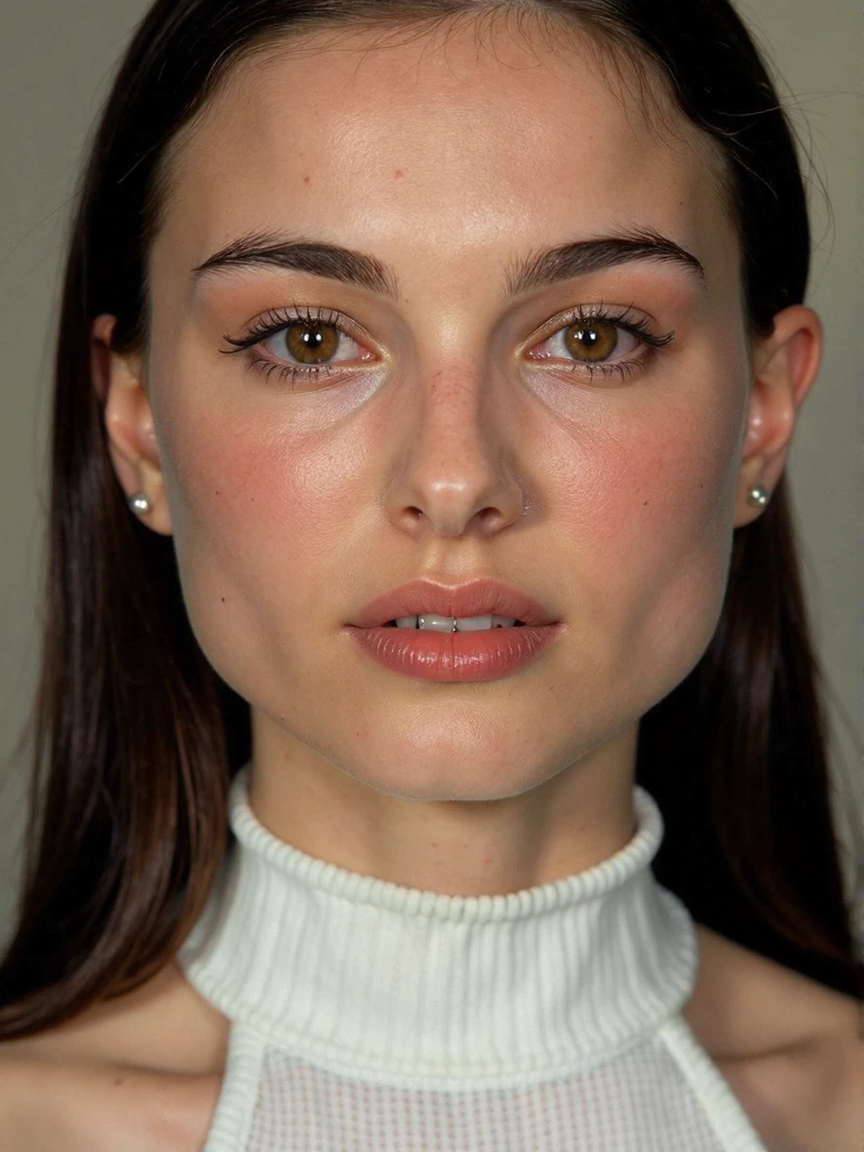 <lora:natalie-portman-ca1999-000004:1> woman Basquiat Style, Neo-Expressionist, Primitive, Graffiti, Social Commentary, Polished, Extreme Close-Up, Zoomed, Focus On Face, Centered, Macro Shot, Face Centered, Focus On Eyes, Looking Directly At The Viewer, Looking Directly At The Camera, Making Eye Contact, Looking Straight Ahead, <lora:zz_s_Chest_Size_Slider:-2> High Collar, Chest Covered