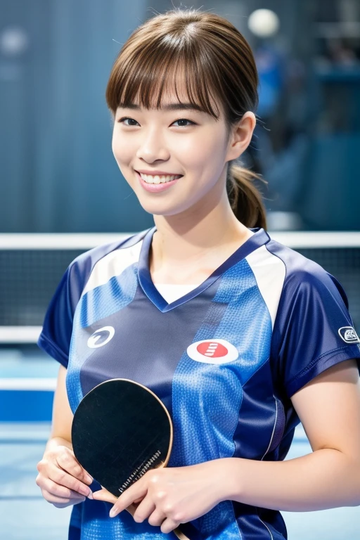 1girl,,(RAW photo, best quality), (realistic, photo-realistic:1.4), masterpiece, an extremely delicate and beautiful, extremely detailed, 2k wallpaper, Amazing, finely detail, extremely detailed CG unity 8k wallpaper, ultra-detailed, highres, soft light, beautiful detailed girl, extremely detailed eyes and face, beautiful detailed nose, beautiful detailed eyes,cinematic lighting,perfect anatomy,slender body
(in a ping pong stadium) (wearing blue jersey)
(smile)
<lora:chest size:-1>
<lora:ishikawakasumi_lora:0.8>