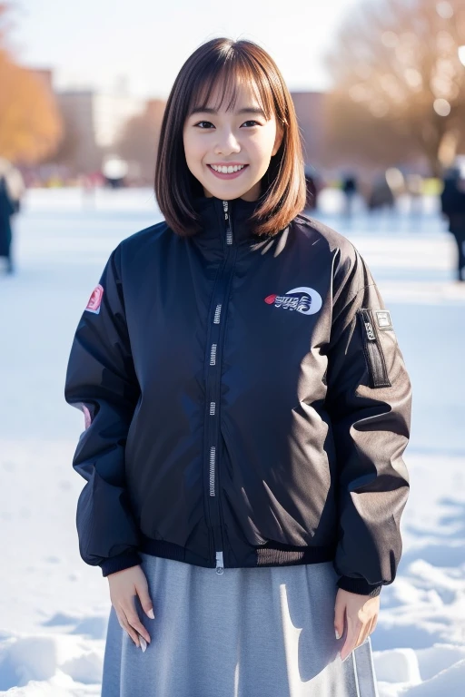 1girl,,(RAW photo, best quality), (realistic, photo-realistic:1.4), masterpiece, an extremely delicate and beautiful, extremely detailed, 2k wallpaper, Amazing, finely detail, extremely detailed CG unity 8k wallpaper, ultra-detailed, highres, soft light, beautiful detailed girl, extremely detailed eyes and face, beautiful detailed nose, beautiful detailed eyes,cinematic lighting,perfect anatomy,slender body
(at a park), (winter scenery),(snow park in the background), Sapporo Odori Park Winter Festival, festival lights (bokeh)
(wearing winter jacket) (long skirt)
(smile)
<lora:chest size:-1>
<lora:ishikawakasumi_lora:0.8>
