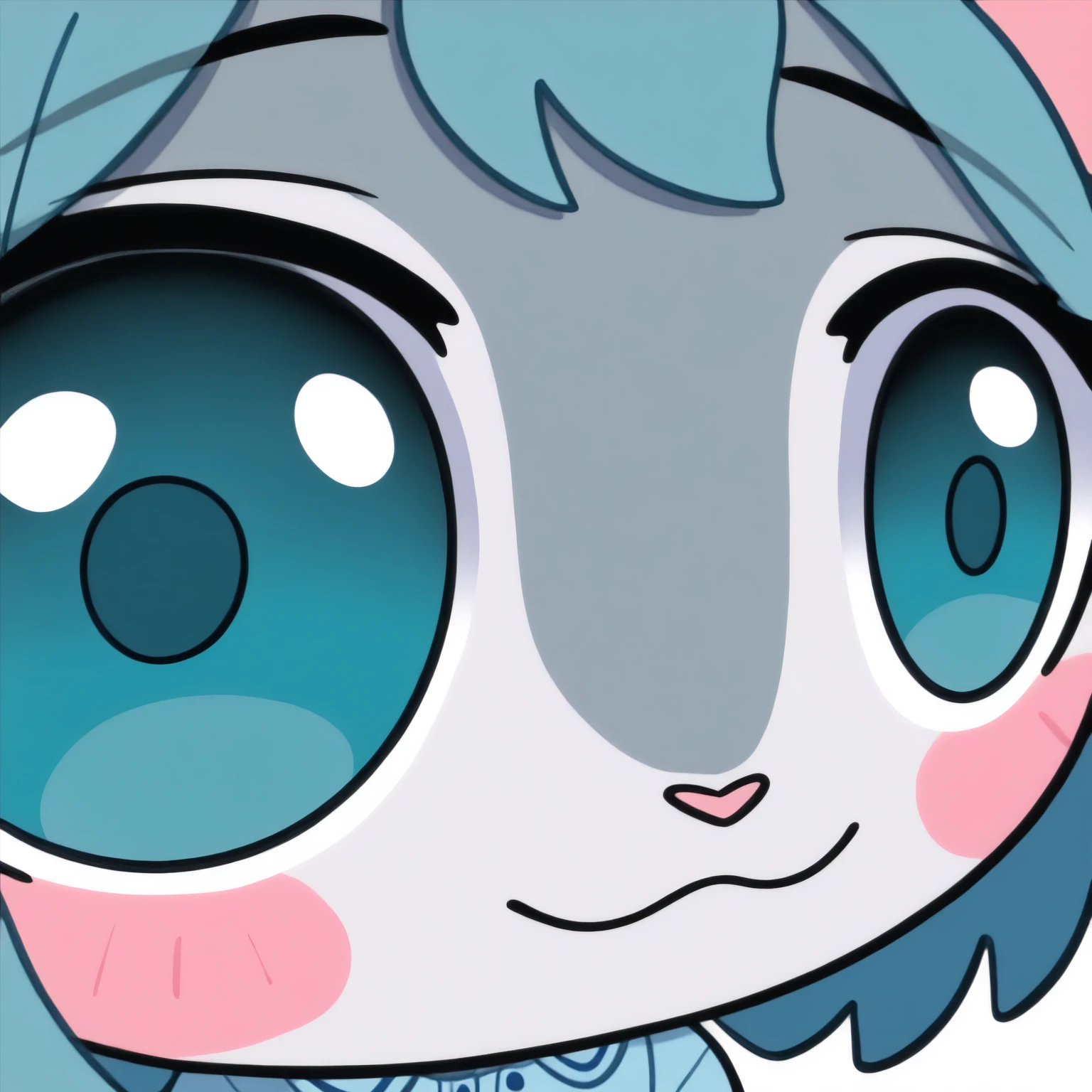 masterpiece, best quality, amazing quality, very aesthetic, high resolution, solo
Sima-vkstickrs, furry, chibi, male, teal hair, gray fur, cat ears, light blue polo shirt, pink strand, eye focus, close-up, smile, closed mouth, portrait
<lora:StareMeme_illusXLNoobAI_Incrs_v1:1>
<lora:Sima-vkstickrs_il:0.9>