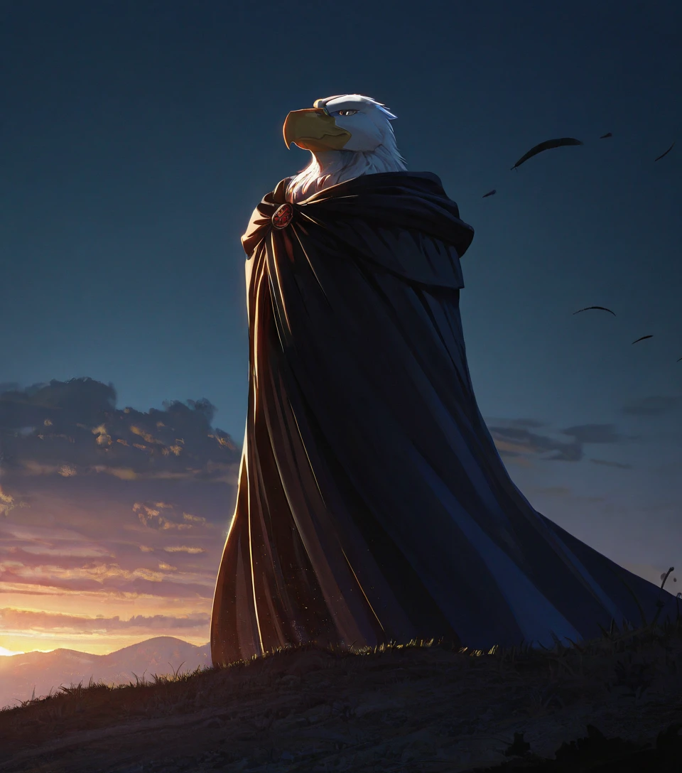 masterpiece, best quality, newest, absurdres, highres, furry, perfect anatomy,
8K, In'ei, chiaroscuro, volumetric lighting,
<lora:Adlerian_(Illustrious)_(AD):0.85> Adlerian, eagle, Adleria,
soft detailed anime background, exterior, scenery, soft detailed anime clouds,
perfect proportions, soft kemono style detailed feather body, armored, warrior,
EZRealPONYXL, zPDXL, Smooth Quality,